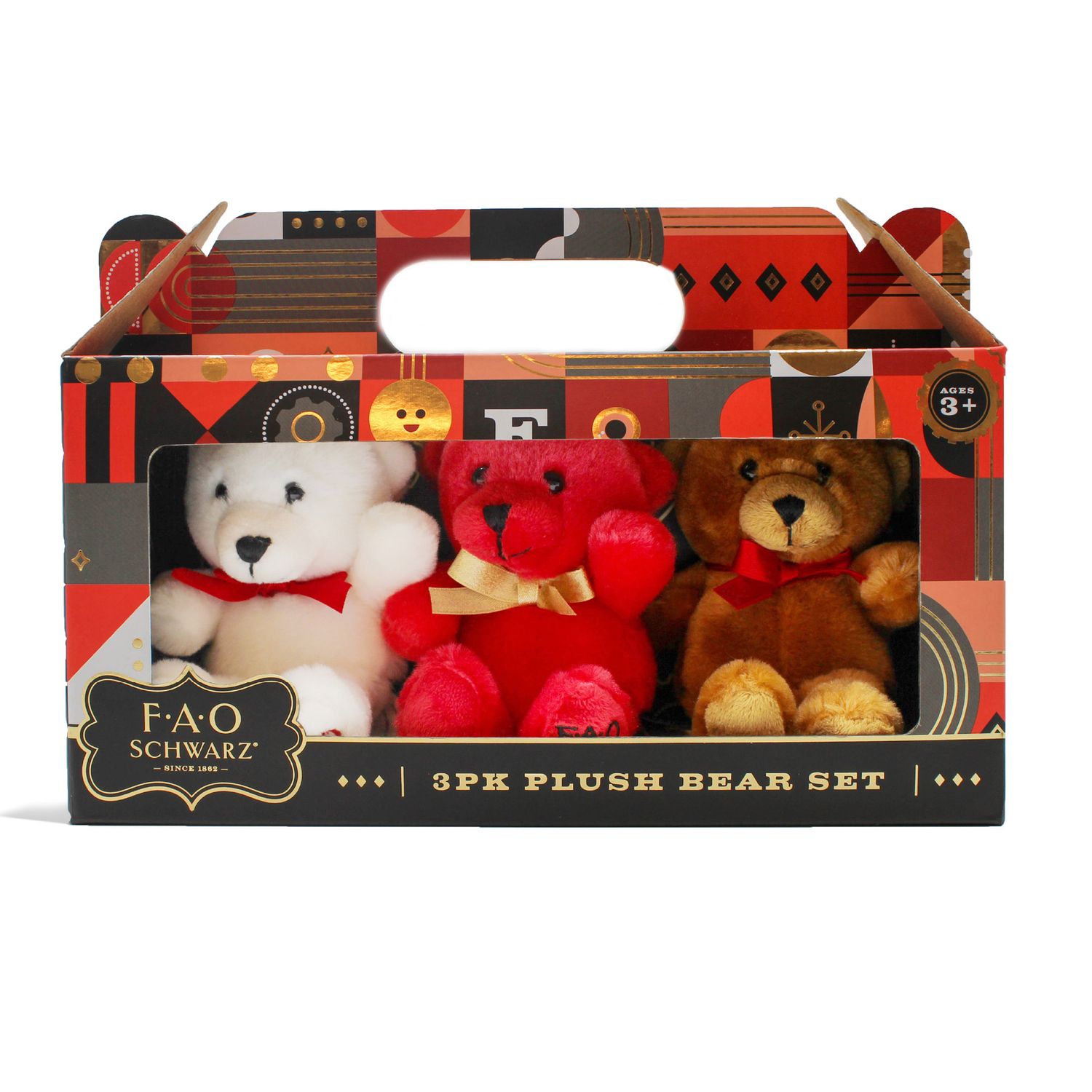 Confezione da 3 mini orsetti di peluche - FAO Schwarz