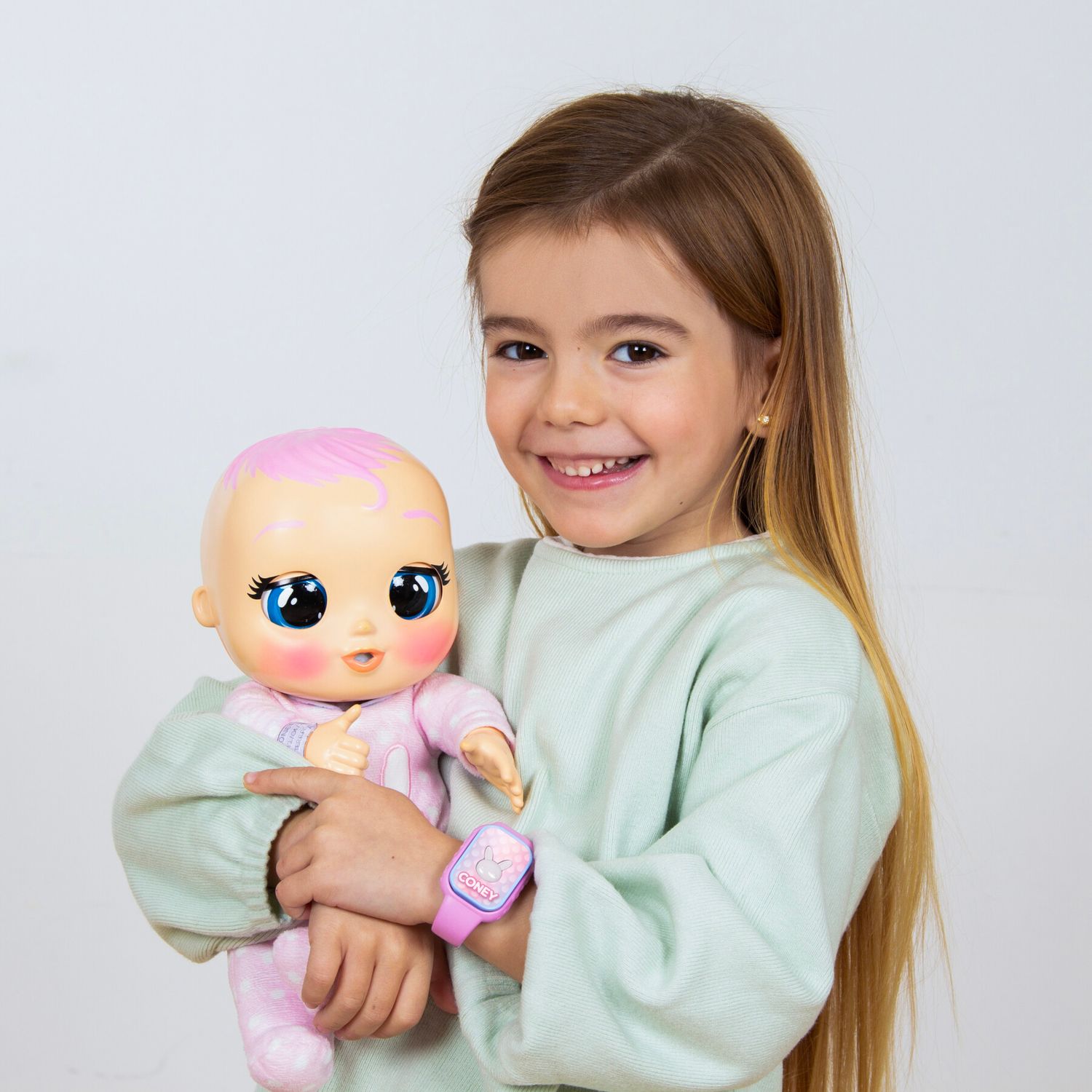 Cry babies newborn coney, bambola interattiva di una vera neonata, mangia, piange e si calma e ride solo con te, grazie al braccialetto elettronico - CRY BABIES