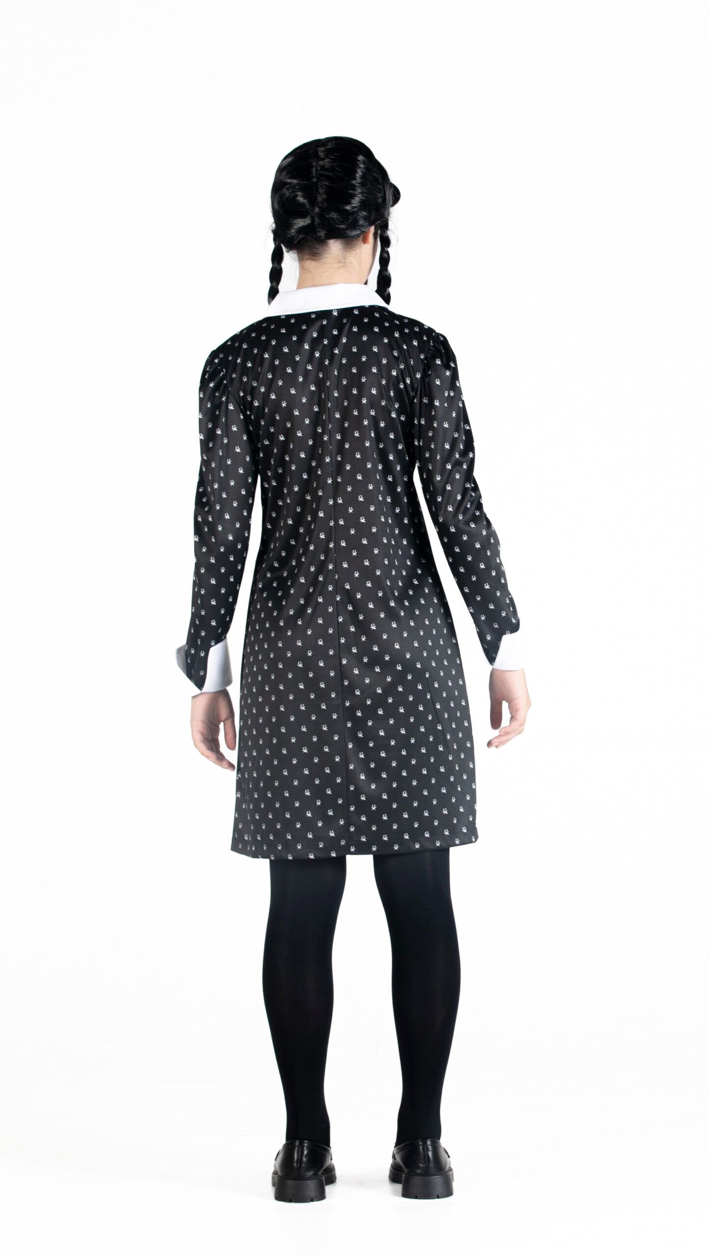Mercoledi' addams vestito classico con parrucca con trecce - MERCOLEDI