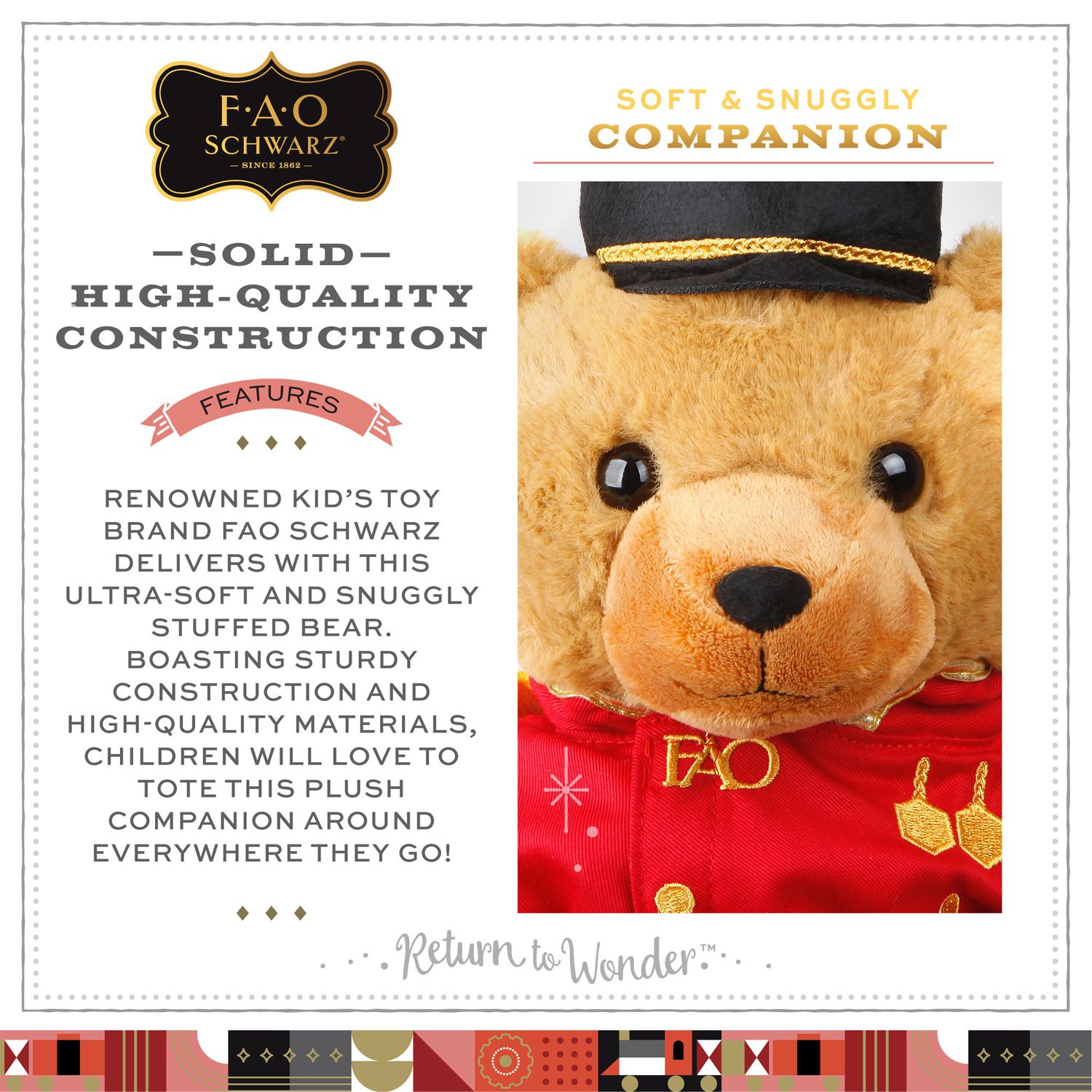 Orso soldato di peluche 160° anniversario 30 cm - FAO Schwarz