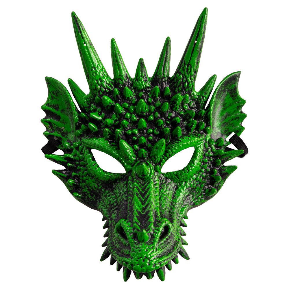 Maschera viso intero drago verde - accessorio halloween originale - CARNIVAL TOYS