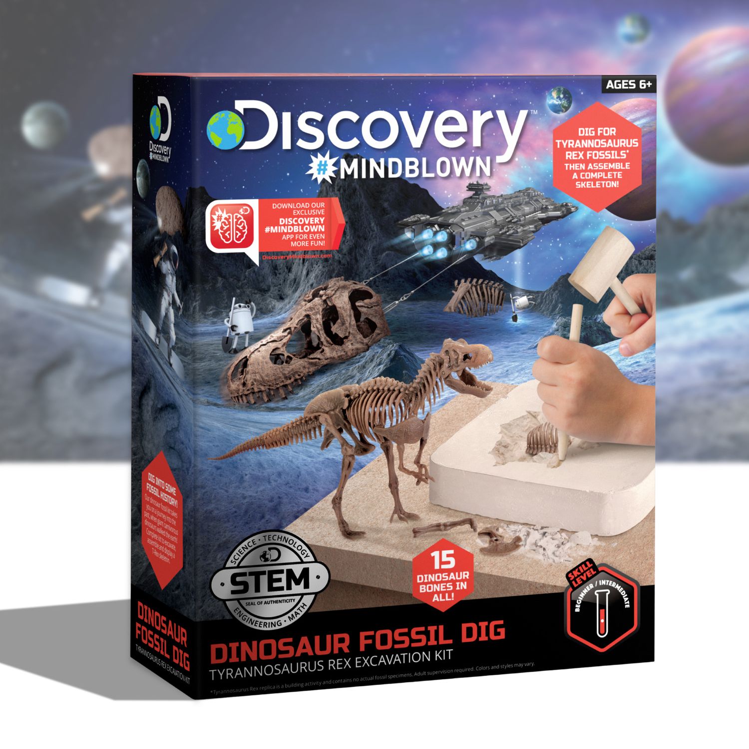 Kit paleontologo con scheletro t-rex 3d - Discovery Mindblown