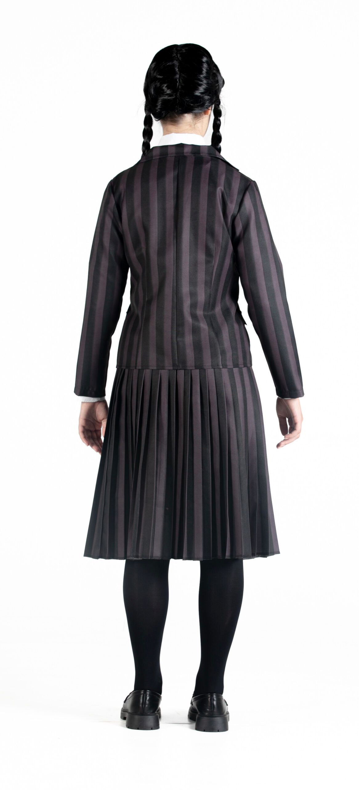 Mercoledi' addams divisa nevermore academy con parrucca con trecce - 