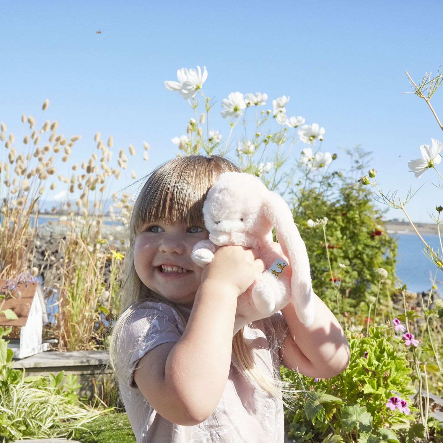 Peluche tiny nibble pink bunny 20 cm - Bunnies By The Bay