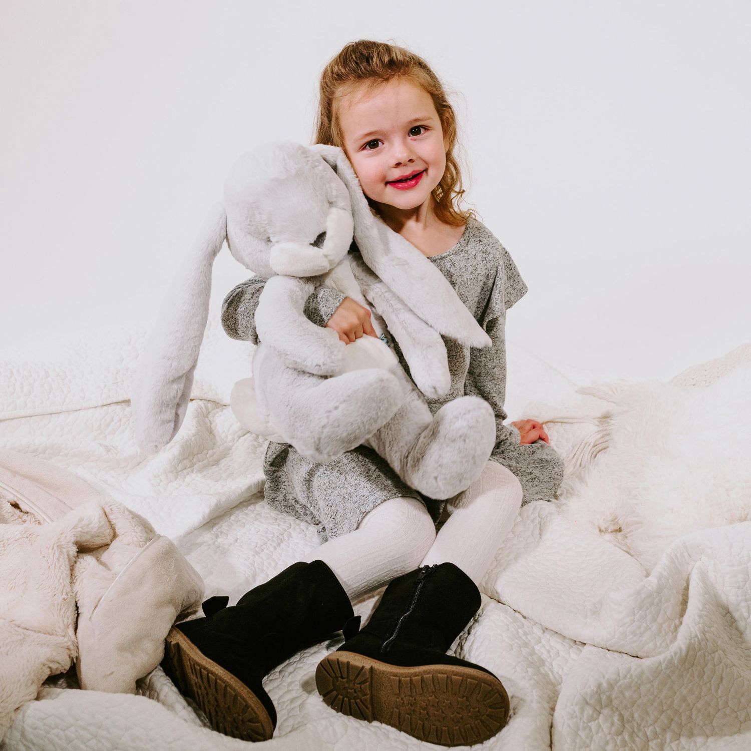 Peluche big nibble gray bunny 50 cm - Bunnies By The Bay