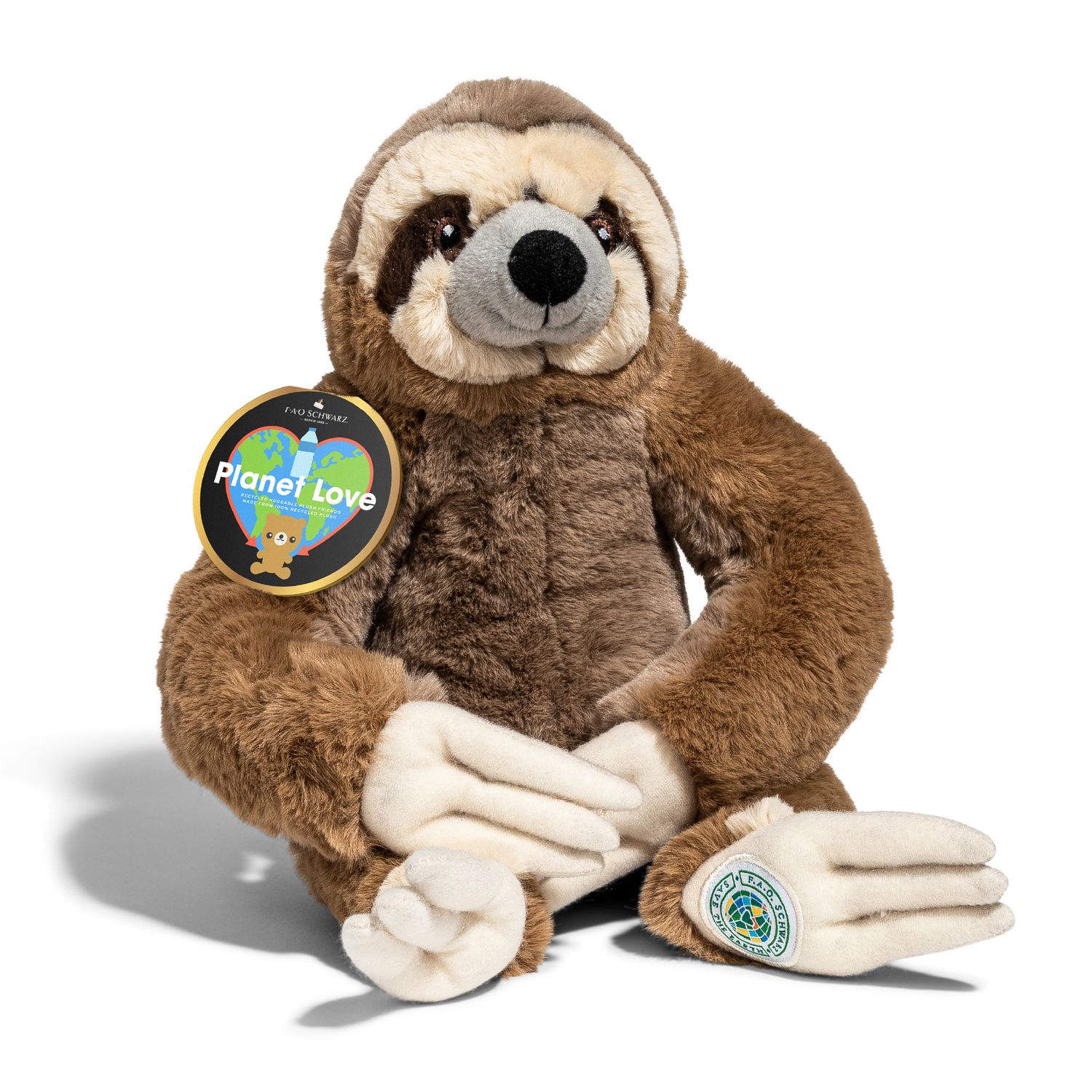 Bradipo di peluche 25 cm 100% da plastica riciclata - FAO Schwarz