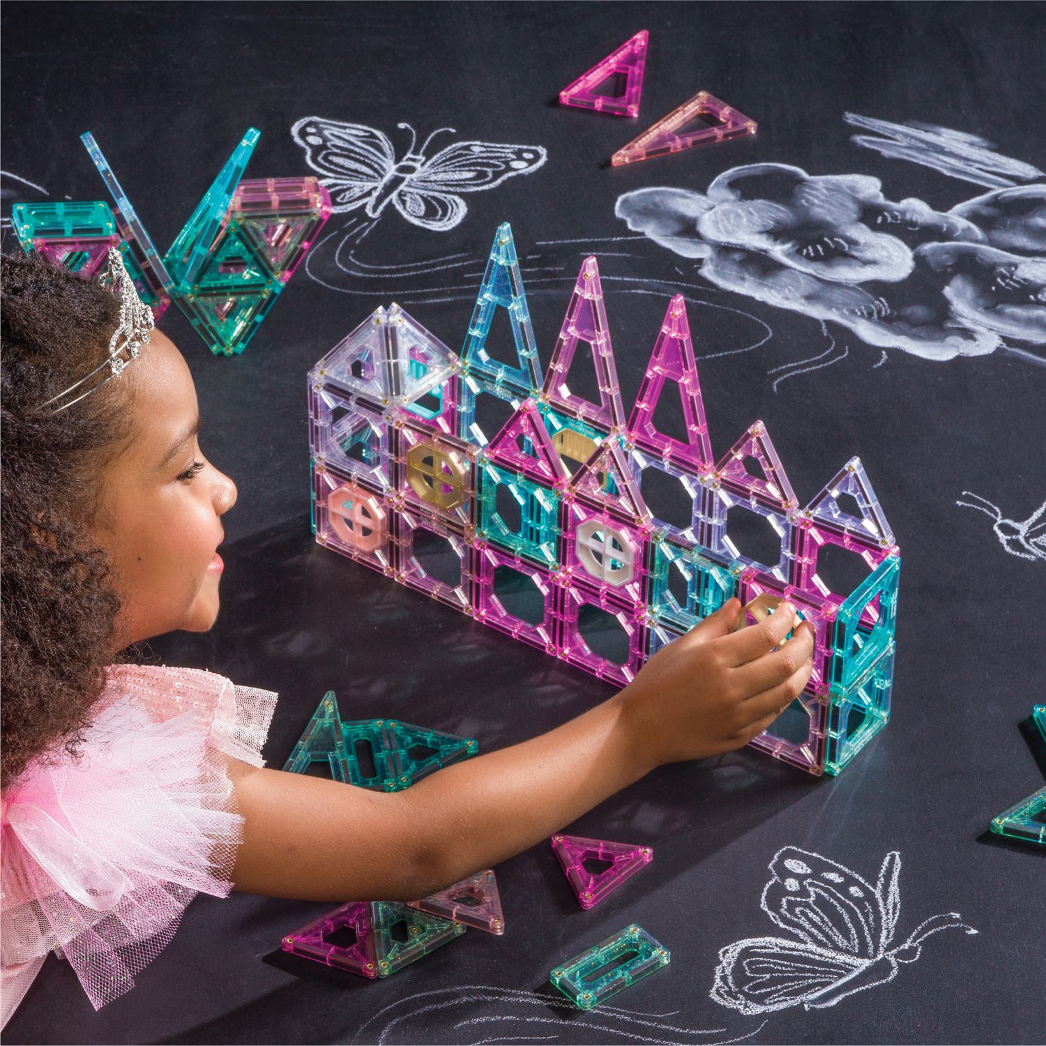 Set costruzioni magnetiche rosa da 43 pezzi fao schwarz - FAO Schwarz