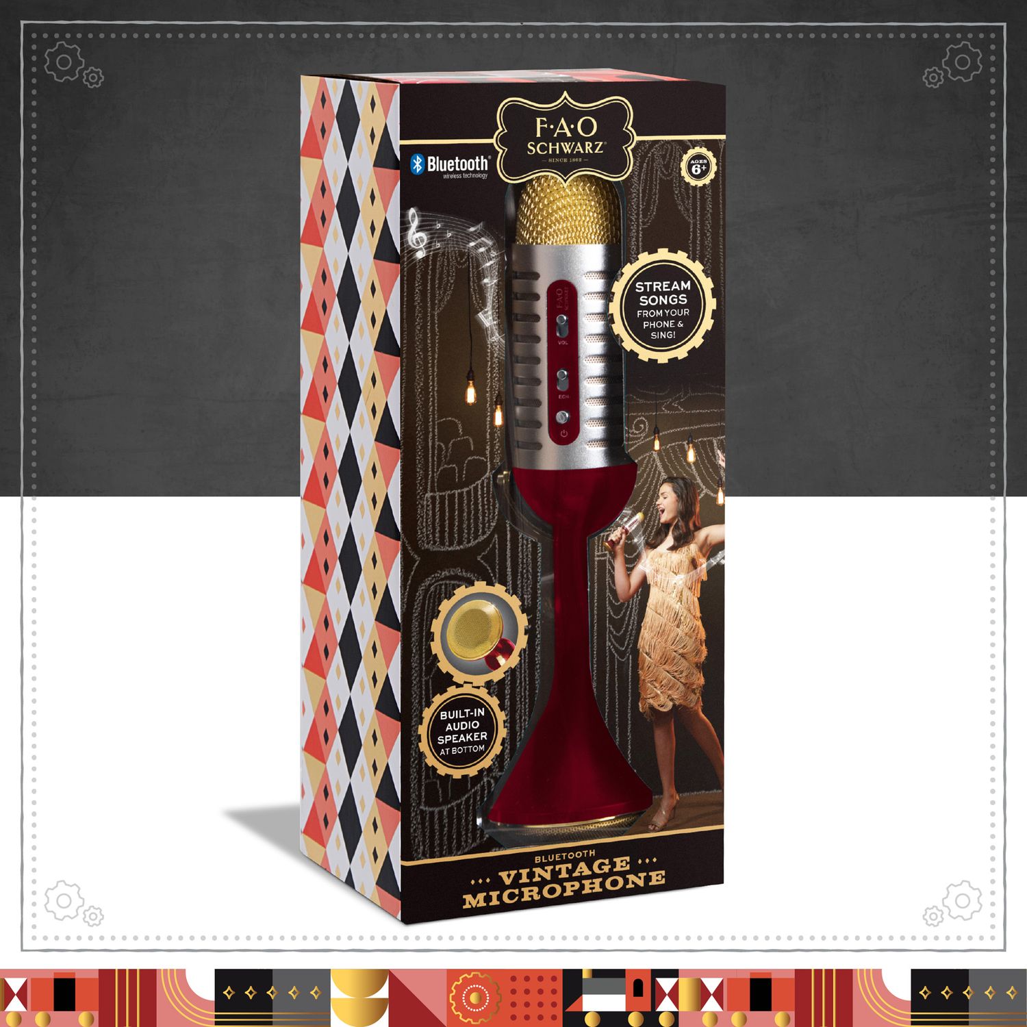 Microfono musicale bluetooth vintage - FAO Schwarz