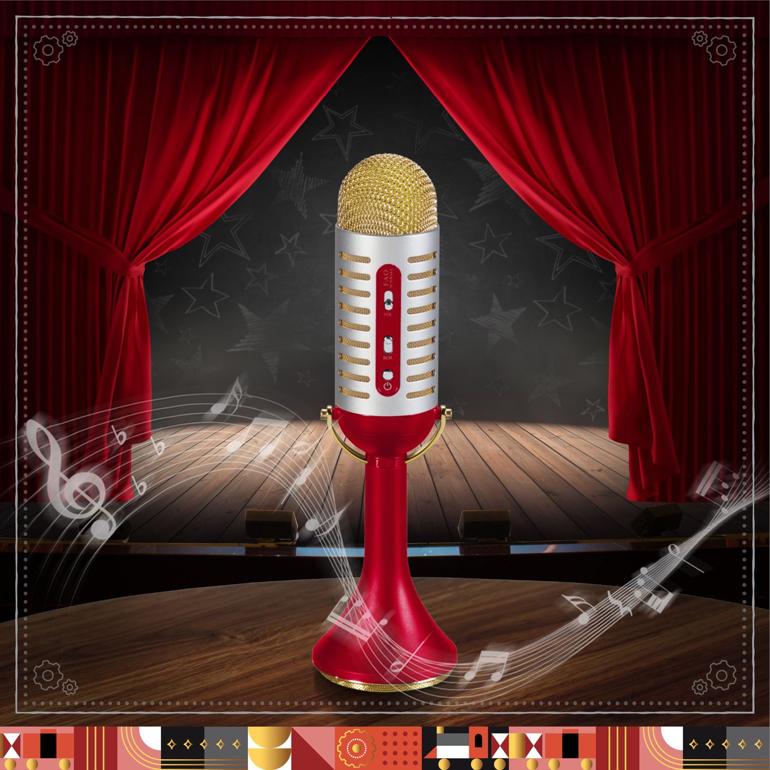 Microfono musicale bluetooth vintage - FAO Schwarz