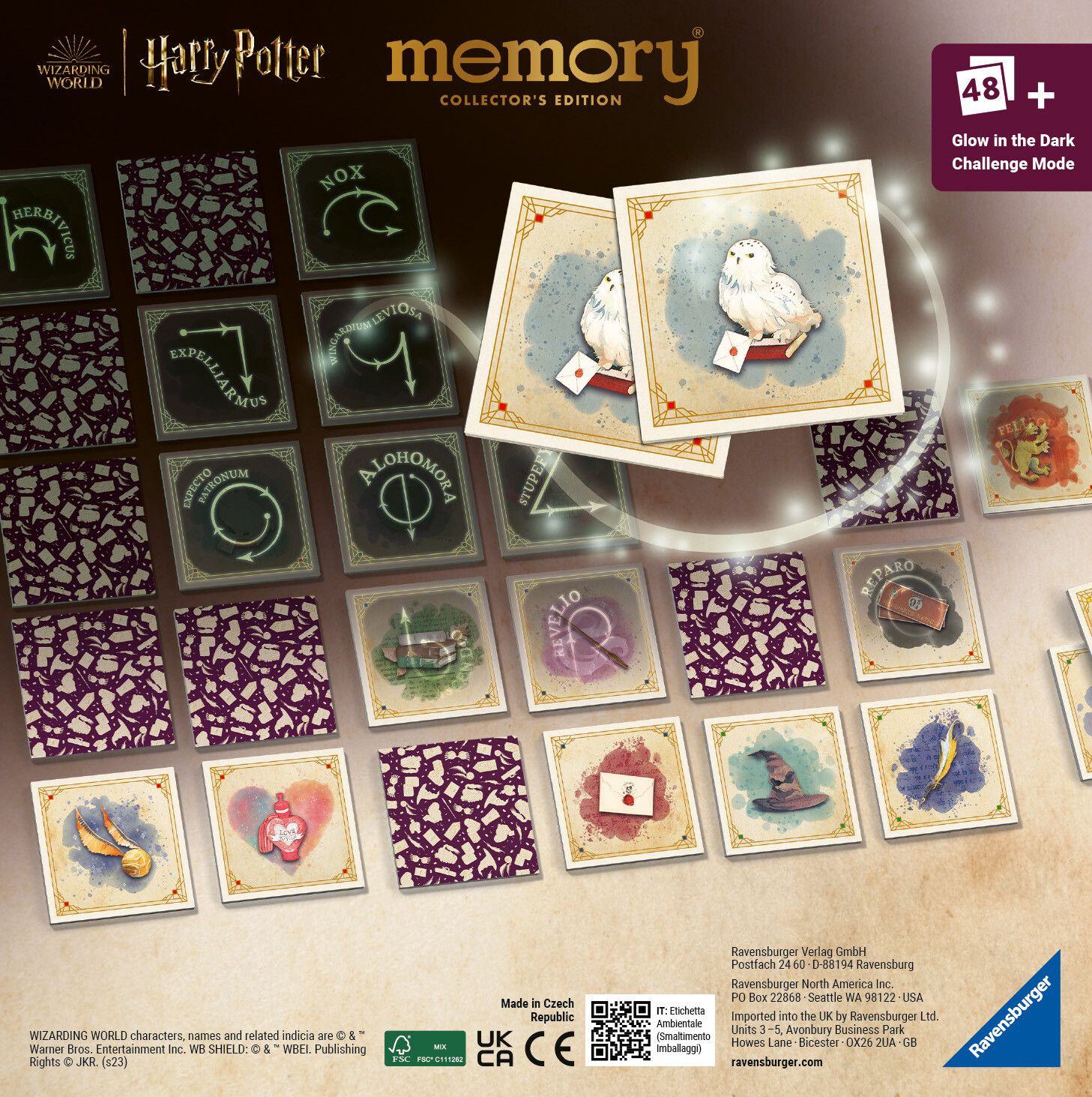 Ravensburger - memory® harry potter's collector edition, 64 tessere, gioco da tavolo, 3+ anni - Harry Potter, RAVENSBURGER
