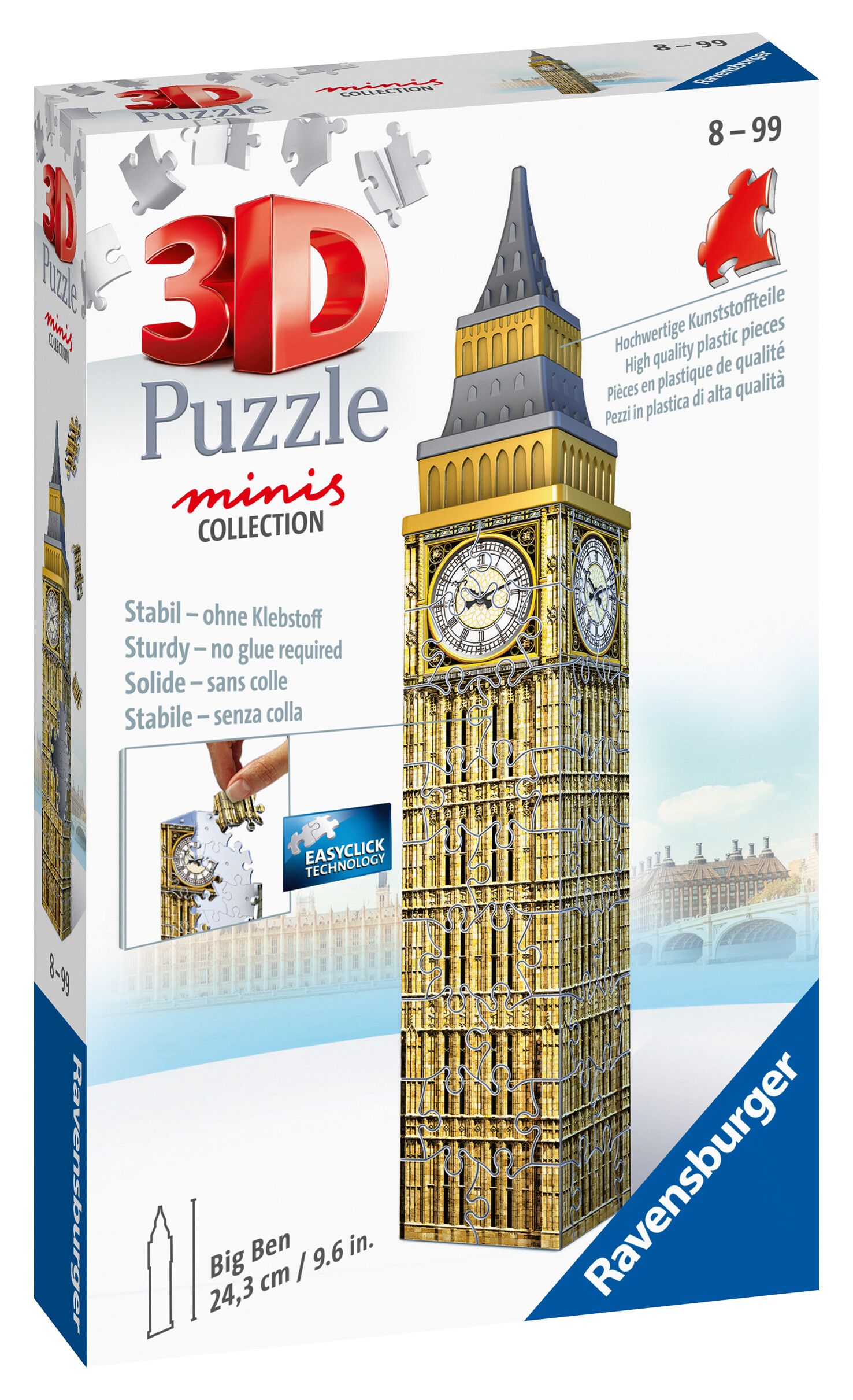 Ravensburger - 3d puzzle mini big ben, 54 pezzi, 8 anni - RAVENSBURGER, RAVENSBURGER 3D PUZZLE
