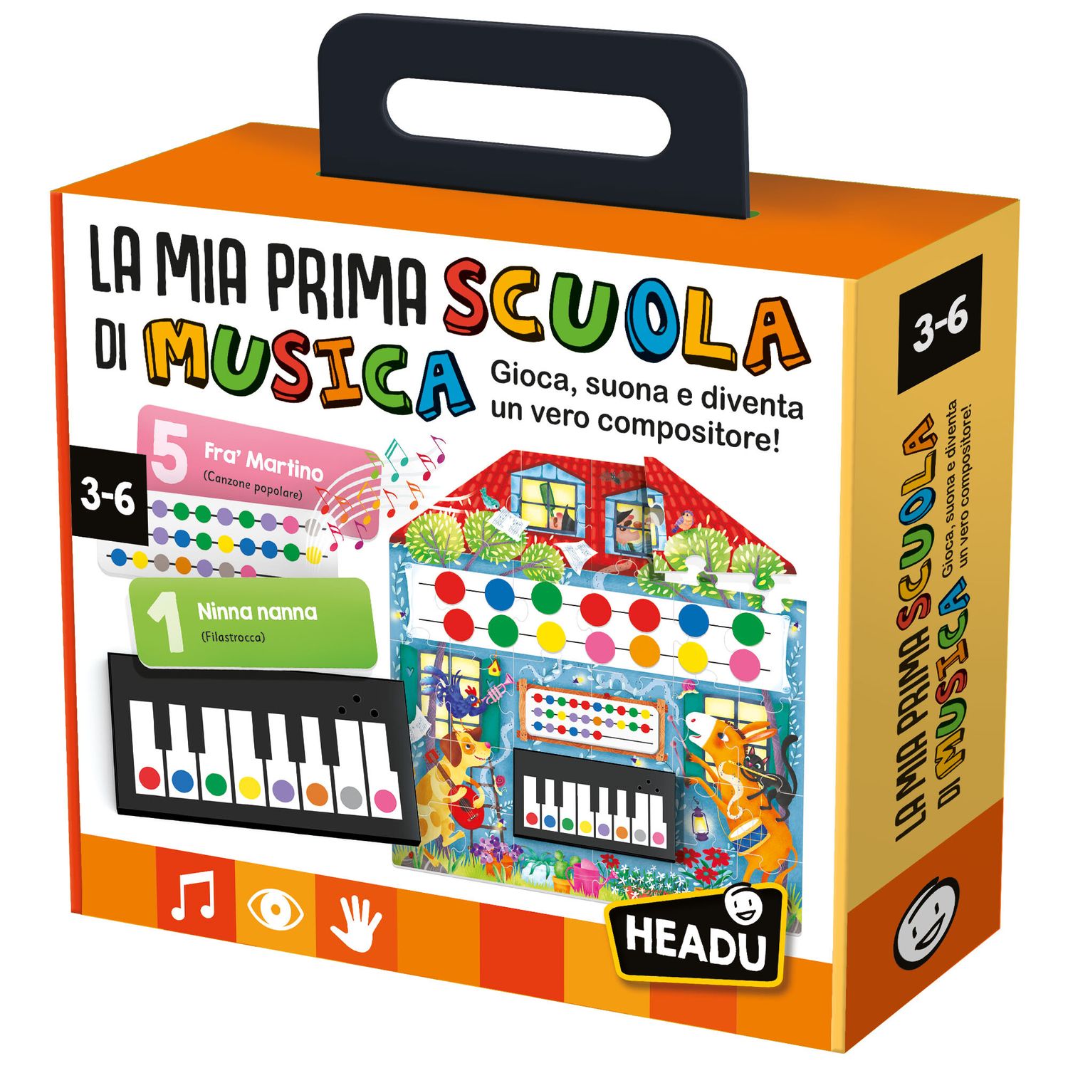 La mia prima scuola di musica. gioca, suona e crea!	designed in italy.	teacher tested - HEADU