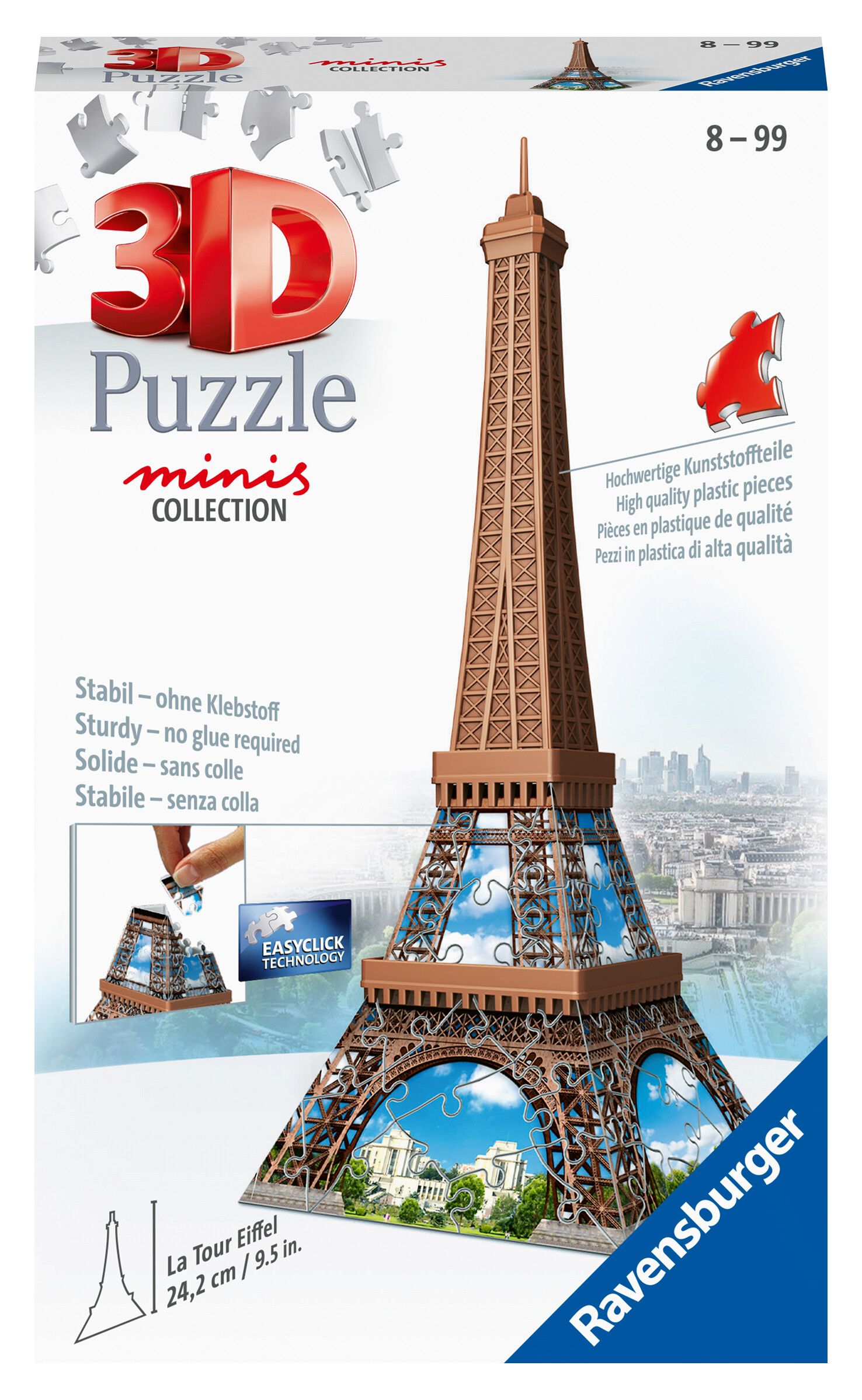 Ravensburger - 3d puzzle mini tour eiffel, 54 pezzi, 8 anni - RAVENSBURGER, RAVENSBURGER 3D PUZZLE