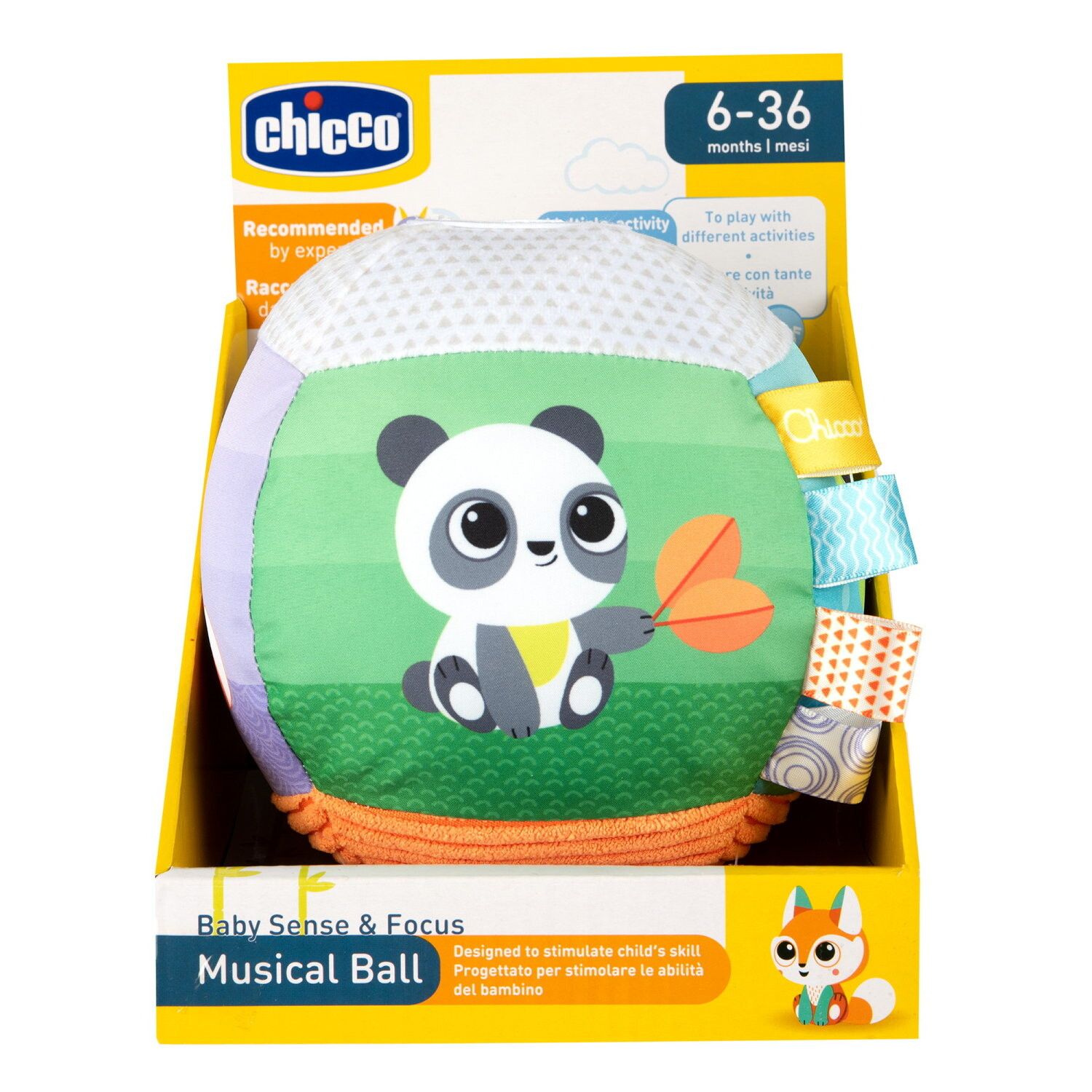 Chicco - palla musicale, 6-36mesi, linea baby sense&focus - Chicco