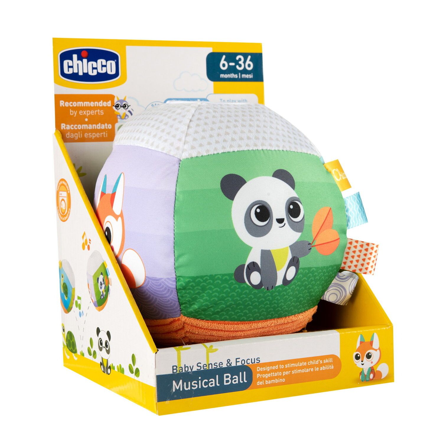 Chicco - palla musicale, 6-36mesi, linea baby sense&focus - Chicco
