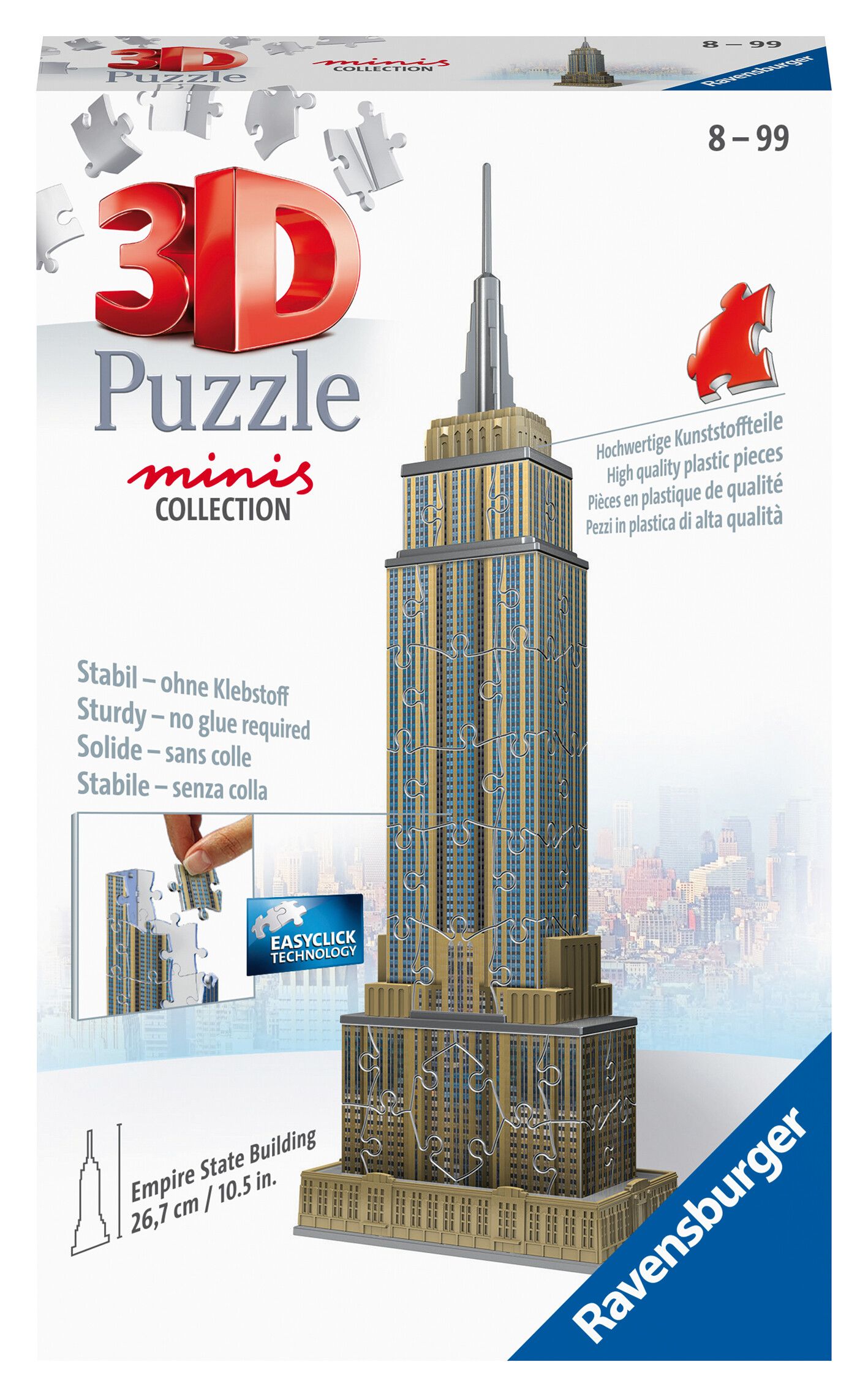 Ravensburger - 3d puzzle mini empire state building, 54 pezzi, 8 anni - RAVENSBURGER, RAVENSBURGER 3D PUZZLE
