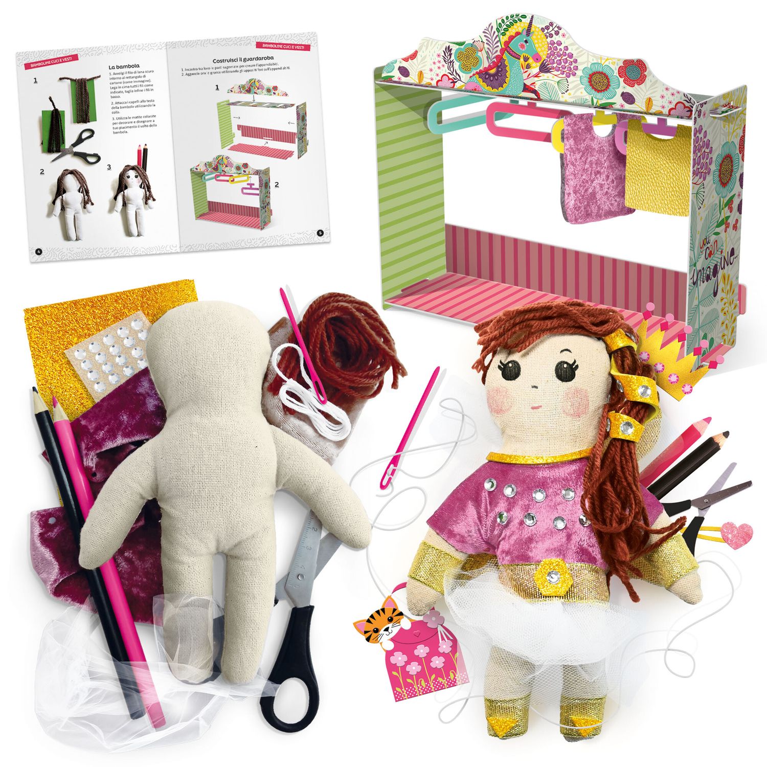 Bamboline cuci e vesti. con tecniche facili da imparare. made in italy. hand made creations - HEADU