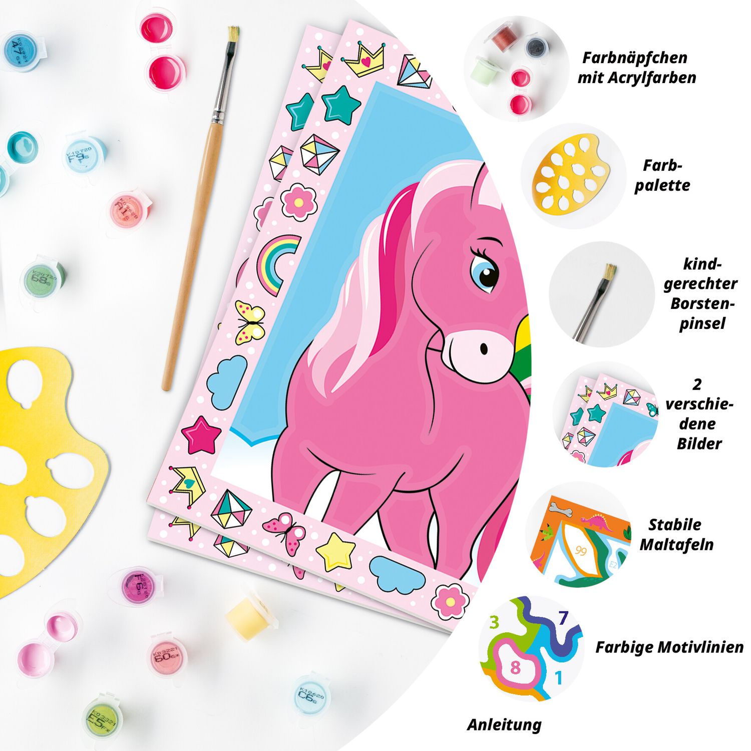 Ravensburger  - creart serie junior, mostriciattoli, kit dipingere con i numeri, gioco creativo per maschi e femmine dai 5+ anni di età - RAVENSBURGER