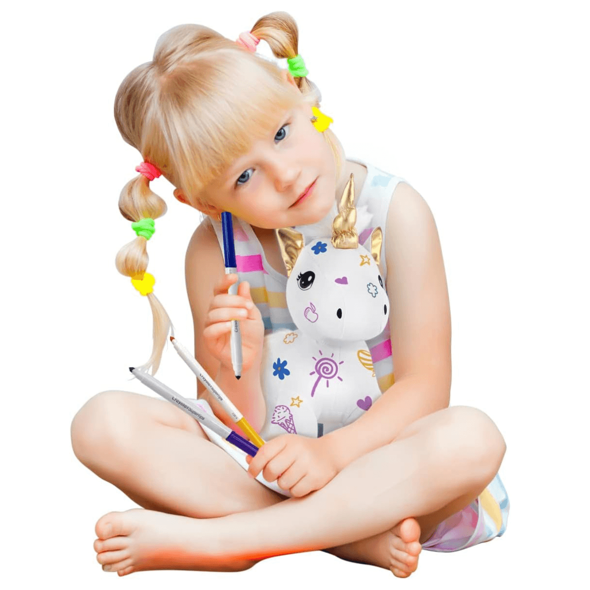 Crayola colour me plush unicorn - colora e decora il tuo peluche - CRAYOLA