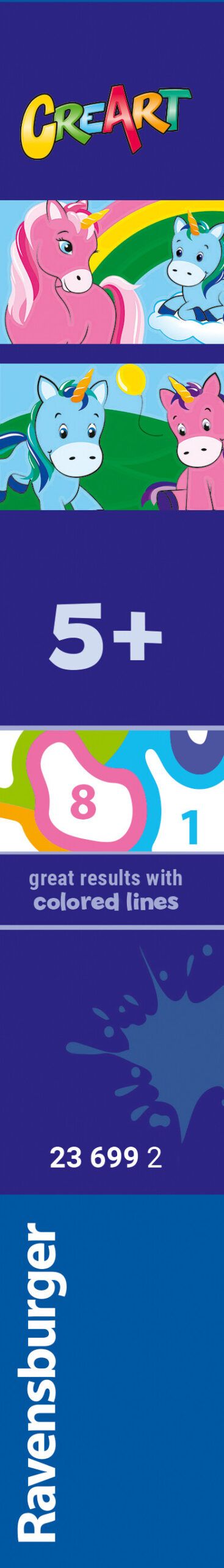 Ravensburger  - creart serie junior, mostriciattoli, kit dipingere con i numeri, gioco creativo per maschi e femmine dai 5+ anni di età - RAVENSBURGER