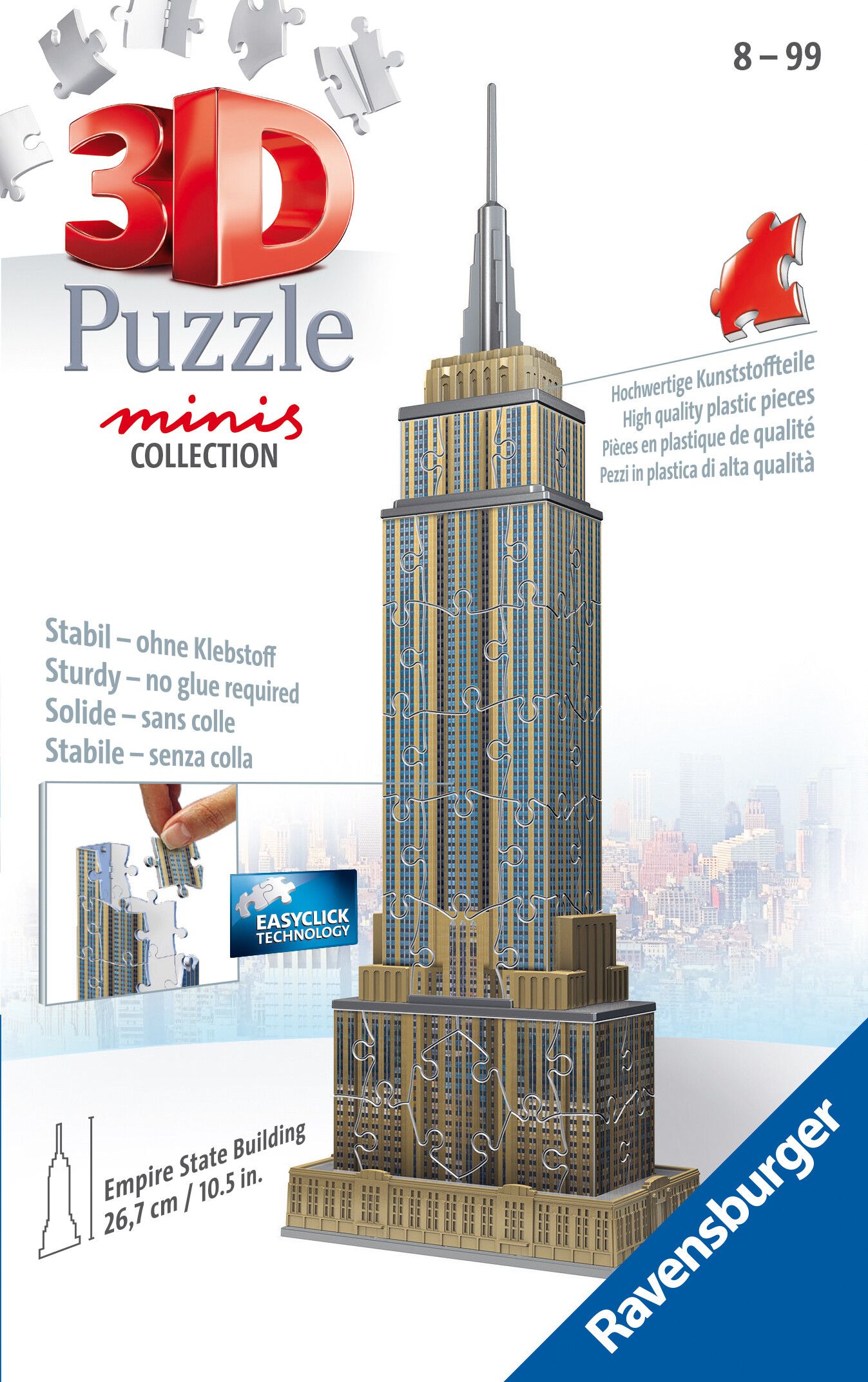 Ravensburger - 3d puzzle mini empire state building, 54 pezzi, 8 anni - RAVENSBURGER, RAVENSBURGER 3D PUZZLE