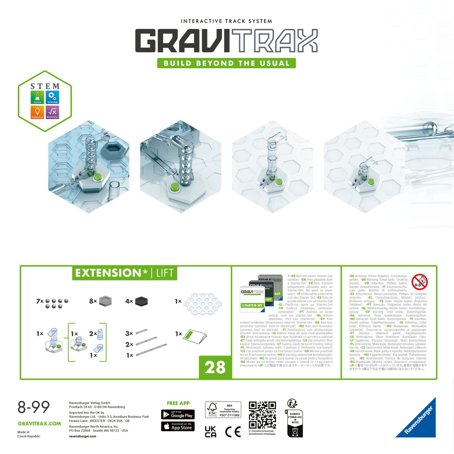 Ravensburger gravitrax lift, gioco innovativo ed educativo stem, 8+ anni, accessorio - GRAVITRAX, RAVENSBURGER