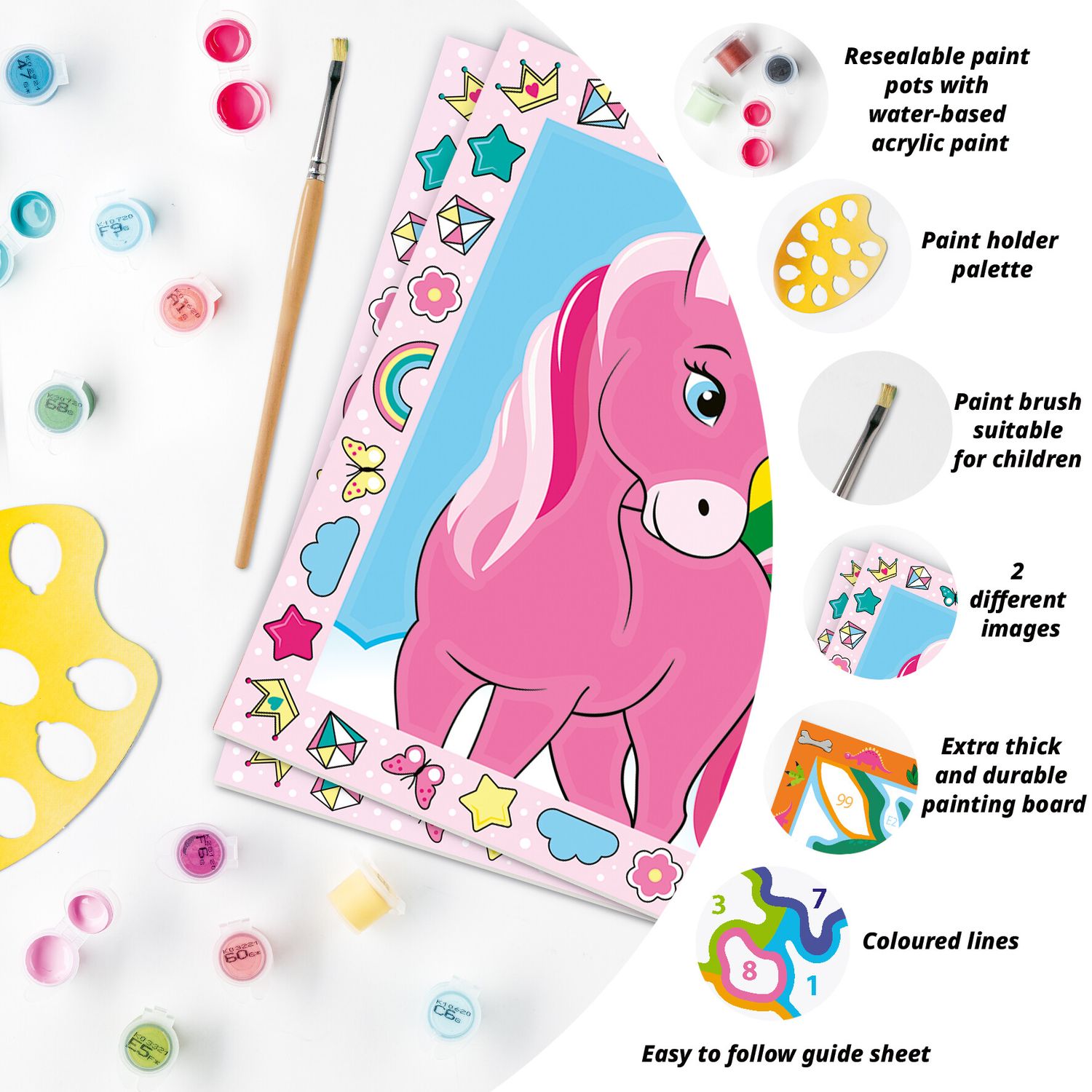 Ravensburger  - creart serie junior, mostriciattoli, kit dipingere con i numeri, gioco creativo per maschi e femmine dai 5+ anni di età - RAVENSBURGER