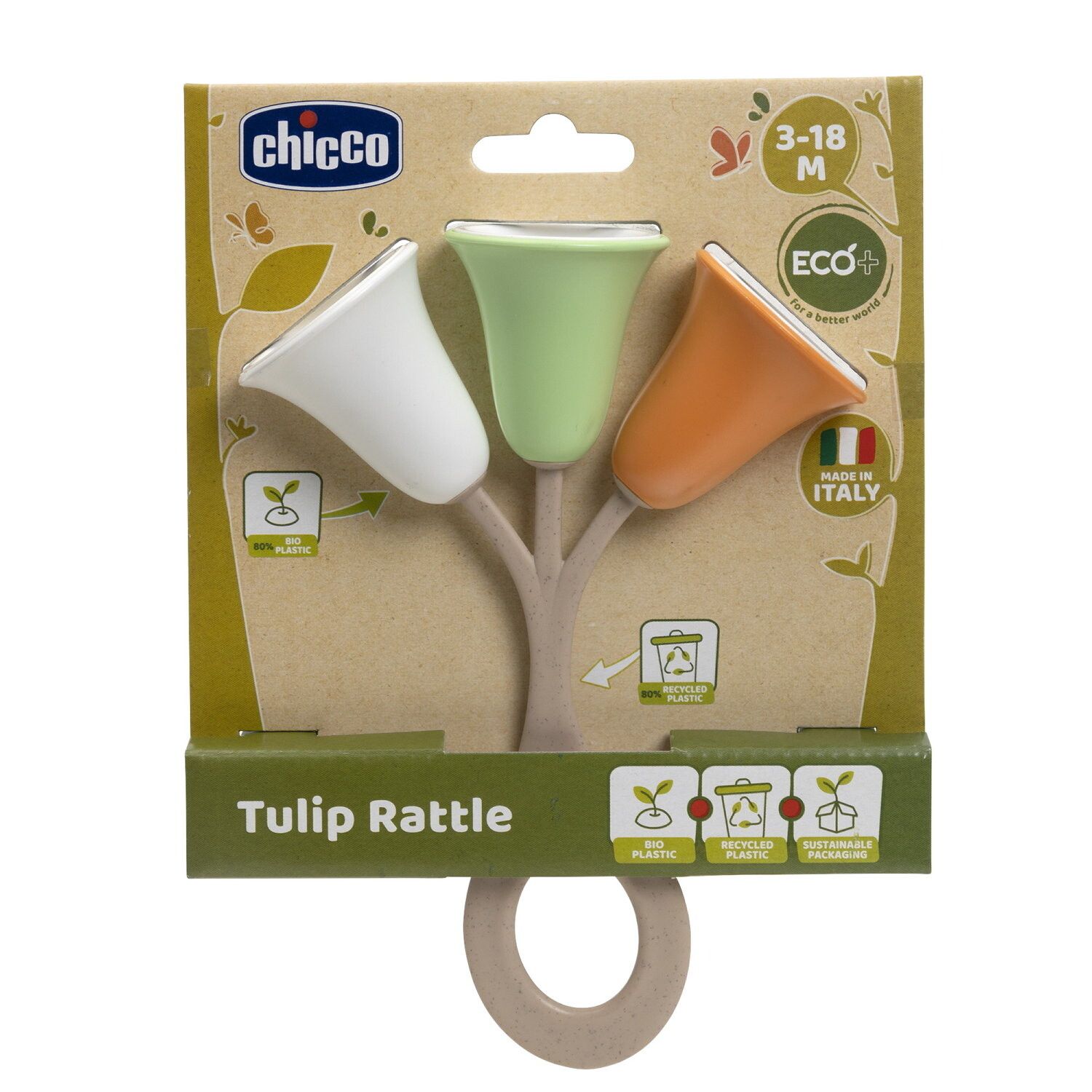 Chicco - trillino tulipano linea eco+, 3  -18 mesi - Chicco