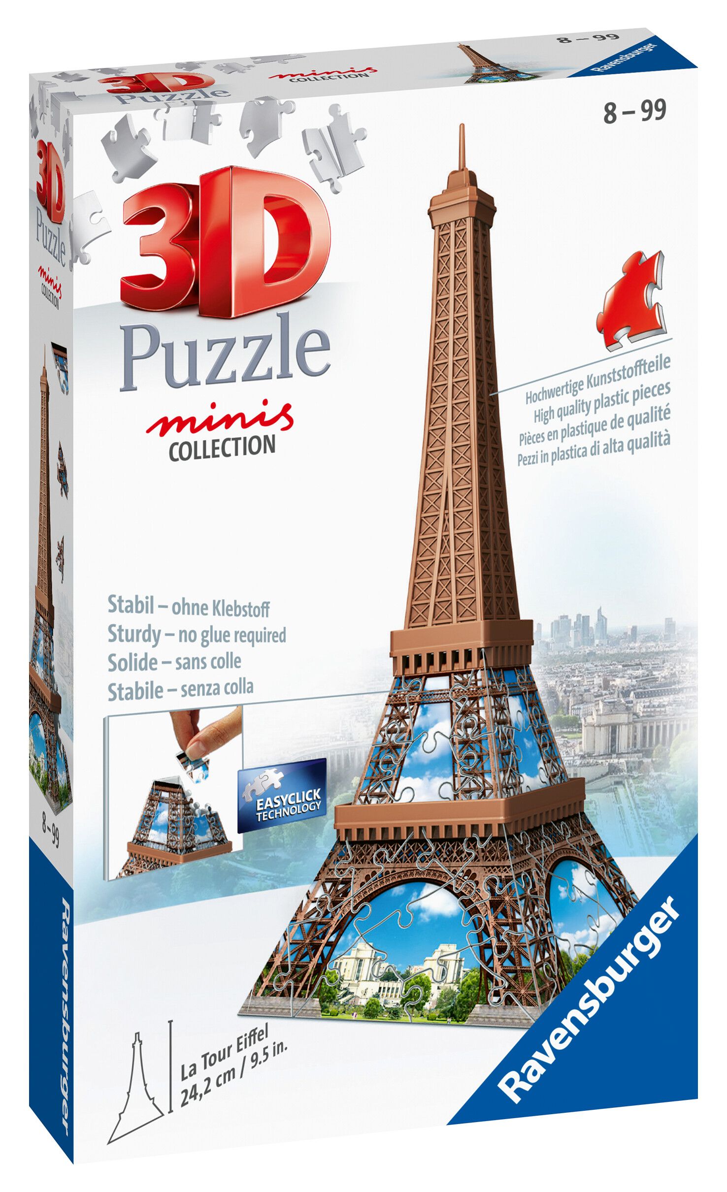 Ravensburger - 3d puzzle mini tour eiffel, 54 pezzi, 8 anni - RAVENSBURGER, RAVENSBURGER 3D PUZZLE