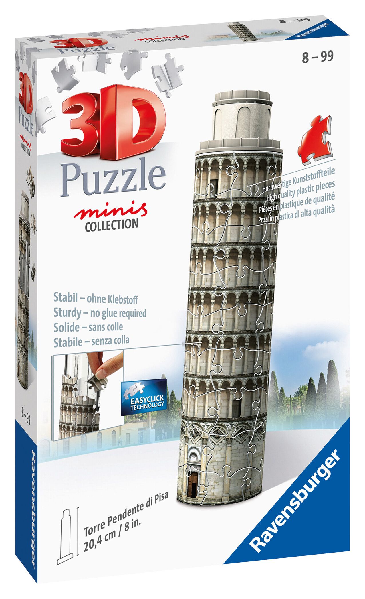 Ravensburger - 3d puzzle mini torre di pisa, 54 pezzi, 8 anni - RAVENSBURGER, RAVENSBURGER 3D PUZZLE