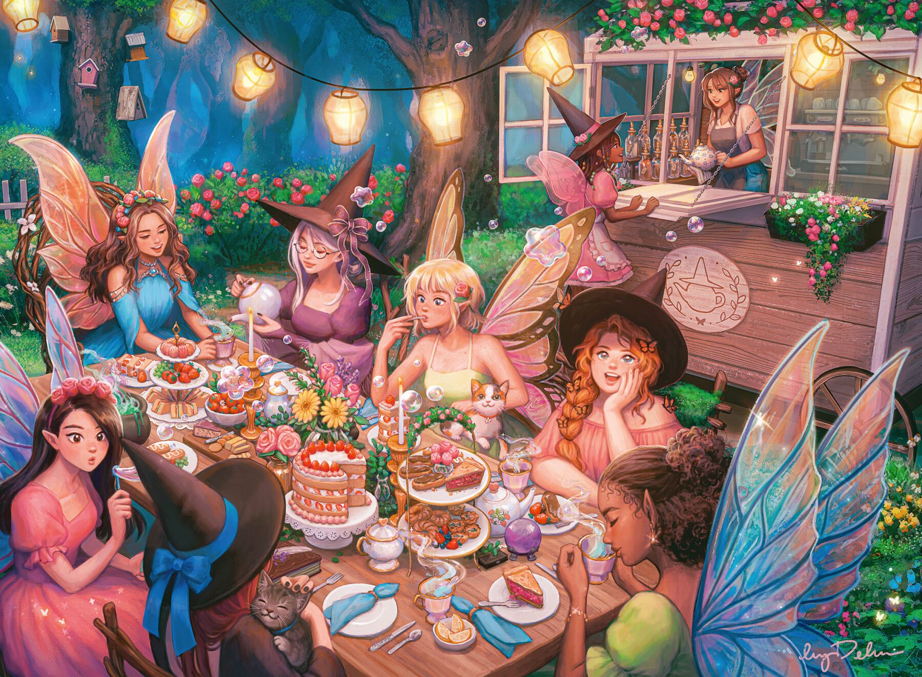 Ravensburger - puzzle merenda tra fate, 300 pezzi xxl, età raccomandata 9+ anni - RAVENSBURGER