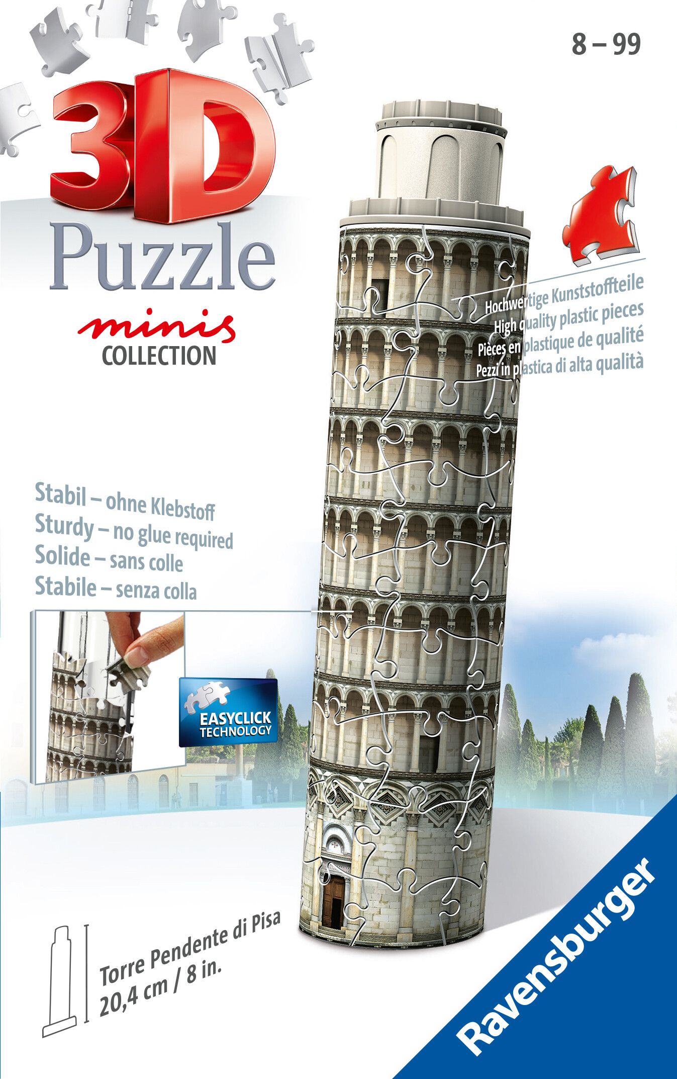 Ravensburger - 3d puzzle mini torre di pisa, 54 pezzi, 8 anni - RAVENSBURGER, RAVENSBURGER 3D PUZZLE