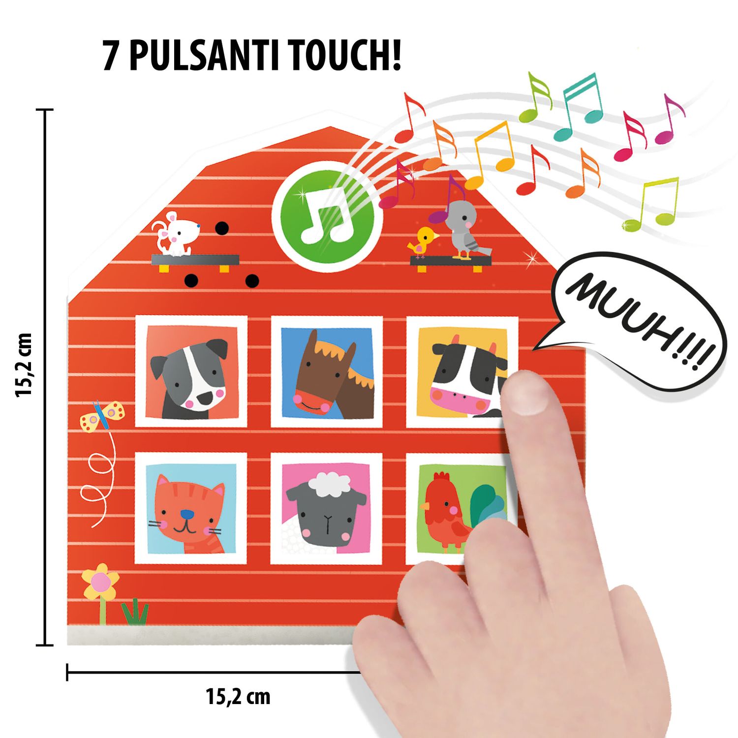 La mucca come fa montessori.	la mia prima fattoria didattica e sonora. designed in italy - HEADU