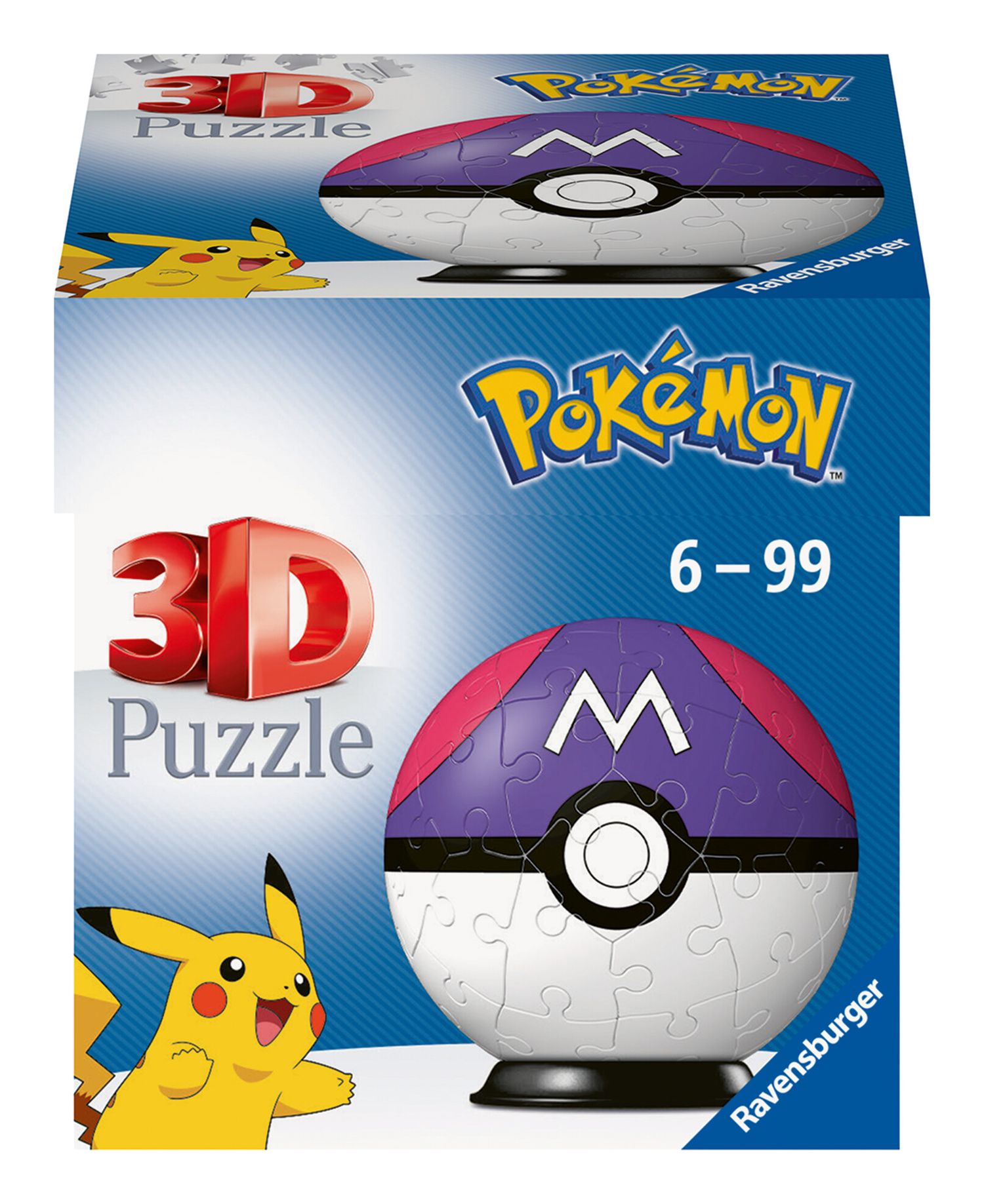 Ravensburger - 3d puzzle pokémon masterball viola, 54 pezzi, 6+ anni - POKEMON, RAVENSBURGER, RAVENSBURGER 3D PUZZLE