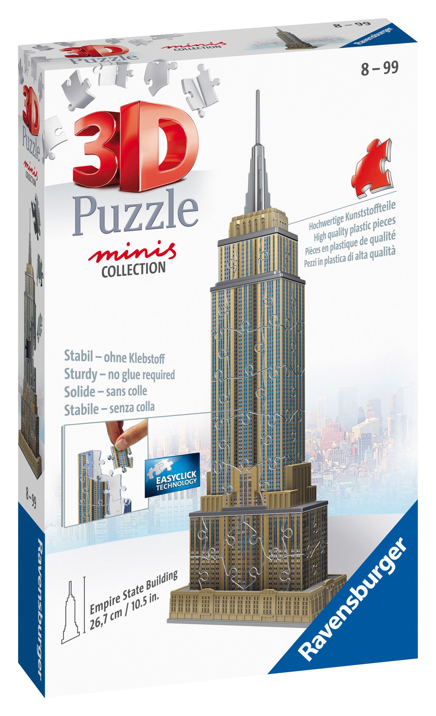 Ravensburger - 3d puzzle mini empire state building, 54 pezzi, 8 anni - RAVENSBURGER, RAVENSBURGER 3D PUZZLE