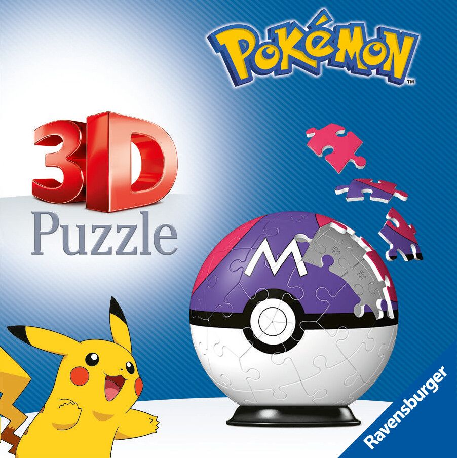 Ravensburger - 3d puzzle pokémon masterball viola, 54 pezzi, 6+ anni - POKEMON, RAVENSBURGER, RAVENSBURGER 3D PUZZLE