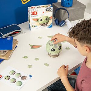 Ravensburger - 3d puzzle grogu con le orecchie, 72 pezzi, 6+ anni - RAVENSBURGER 3D PUZZLE, Star Wars