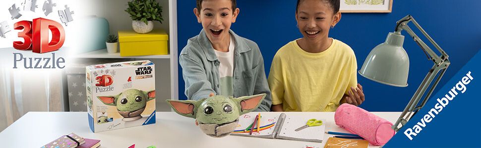 Ravensburger - 3d puzzle grogu con le orecchie, 72 pezzi, 6+ anni - RAVENSBURGER 3D PUZZLE, Star Wars