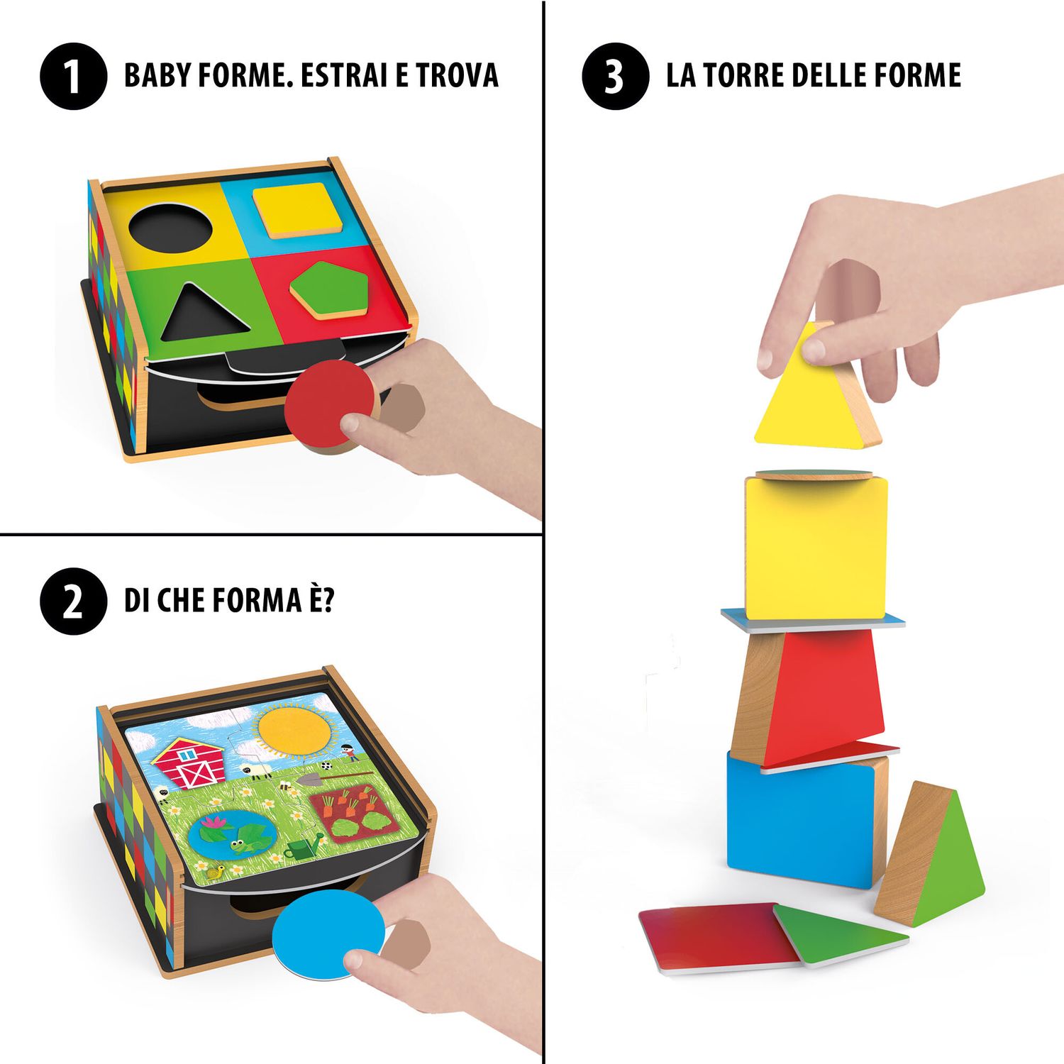 Banchetto sensoriale montessori	tanti giochi di osservazione e manualità per i più piccoli	made in italy - HEADU