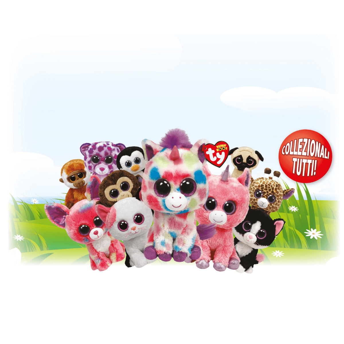Ty - peluche - beanie boos - cane - zuzu - marrone chiaro - peluche con occhioni glitter dorati - il morbido pupazzo con gli occhi grandi scintillanti - 15 cm - 36393 - TY