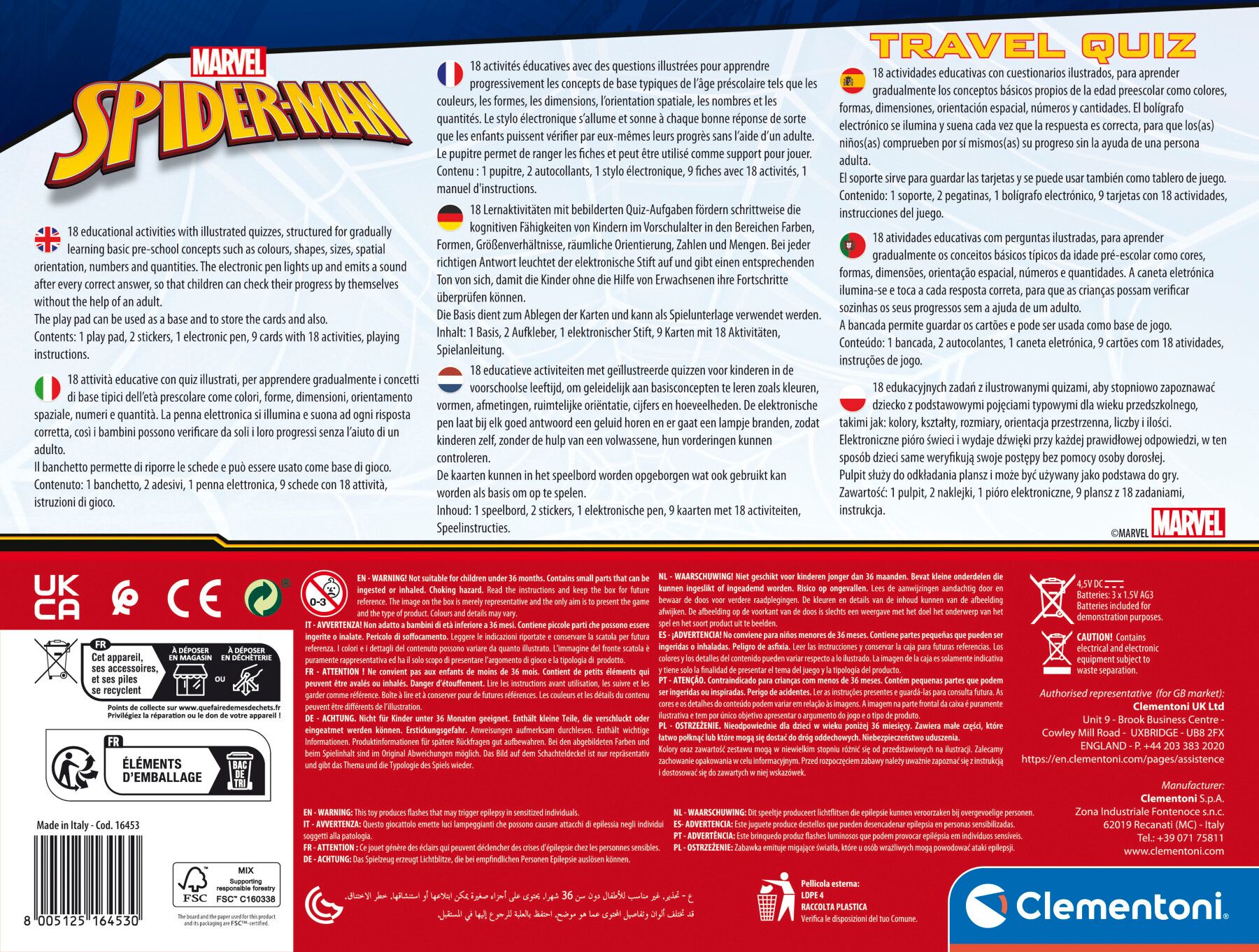 Sapientino travel quiz marvel spiderman - SAPIENTINO