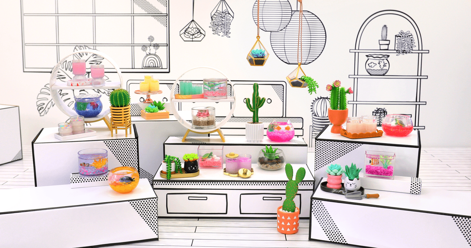 Make it mini lifestyle miniverse serie 1 di mga - set fai-da-te con repliche, confezione misteriosa e gioco in resina - MINIVERSE MGA