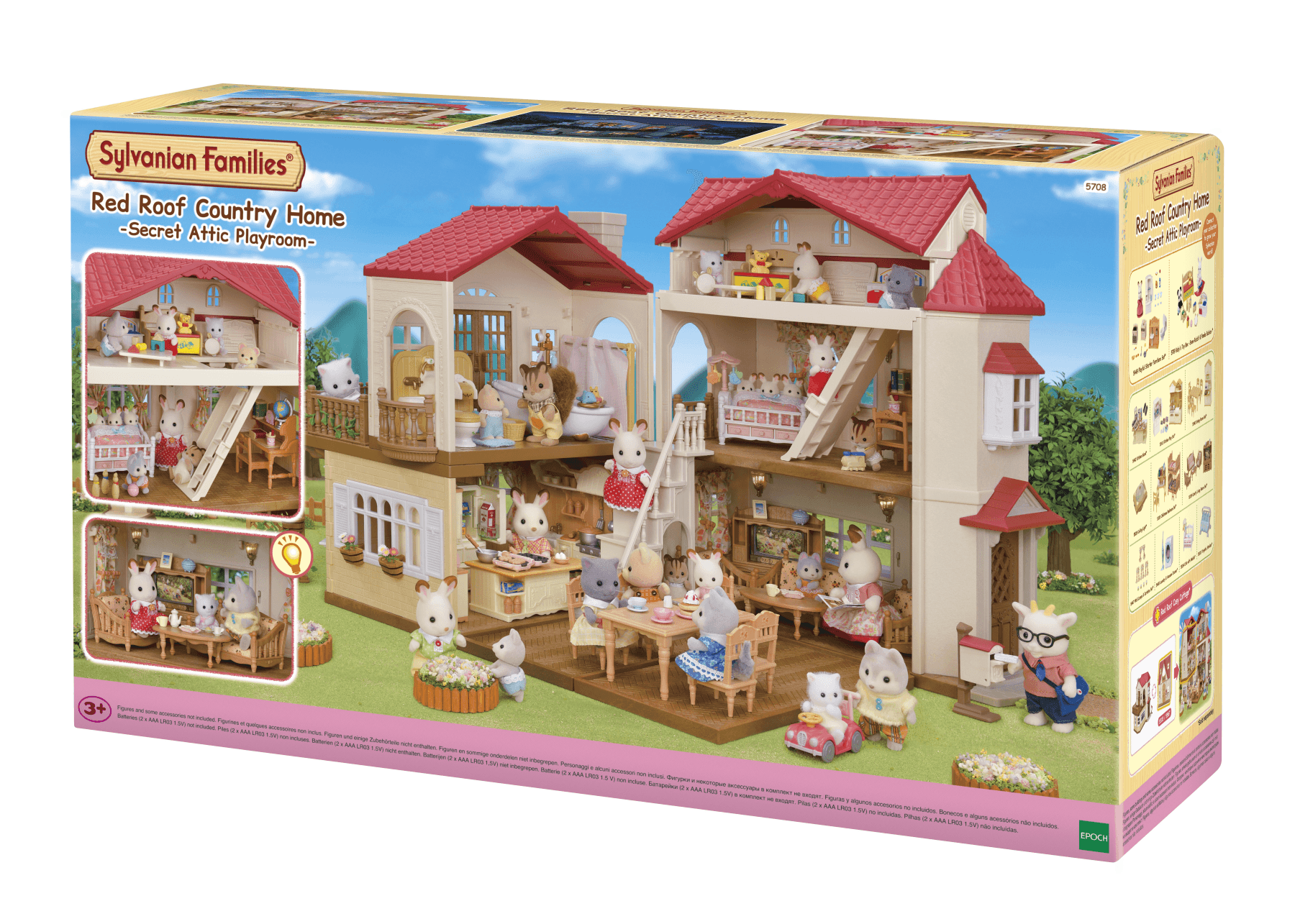 Sylvanian families - casa grande con luci - attico segreto - SYLVANIAN FAMILIES