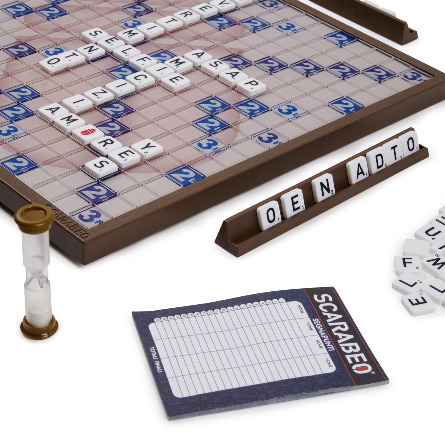 Scarabeo deluxe 60° anniversario, gioco da tavola classico con plancia girevole, - 