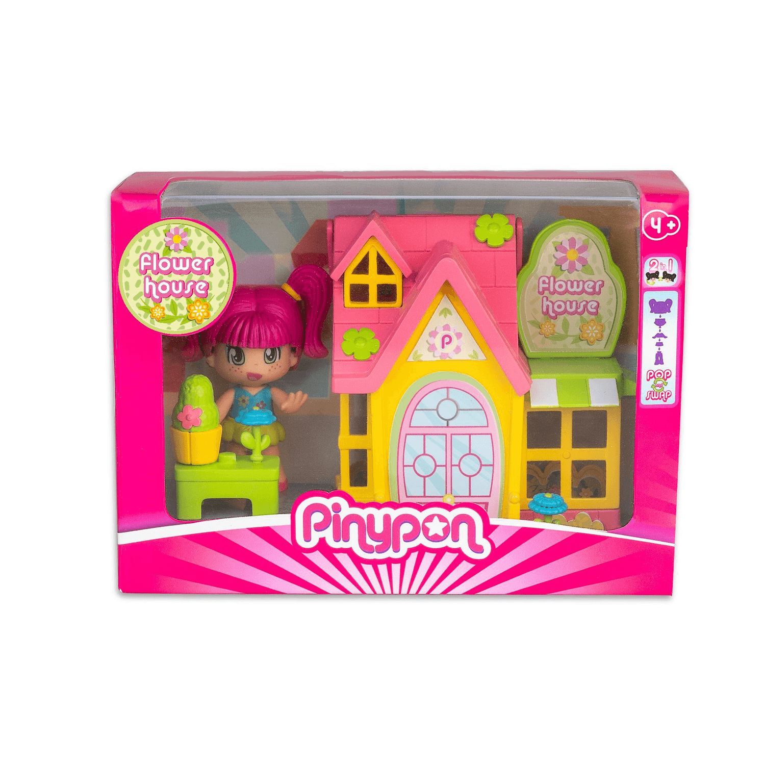 Pinypon casette, casette tema arcobaleno e fiori con personaggio incluso; - PINYPON