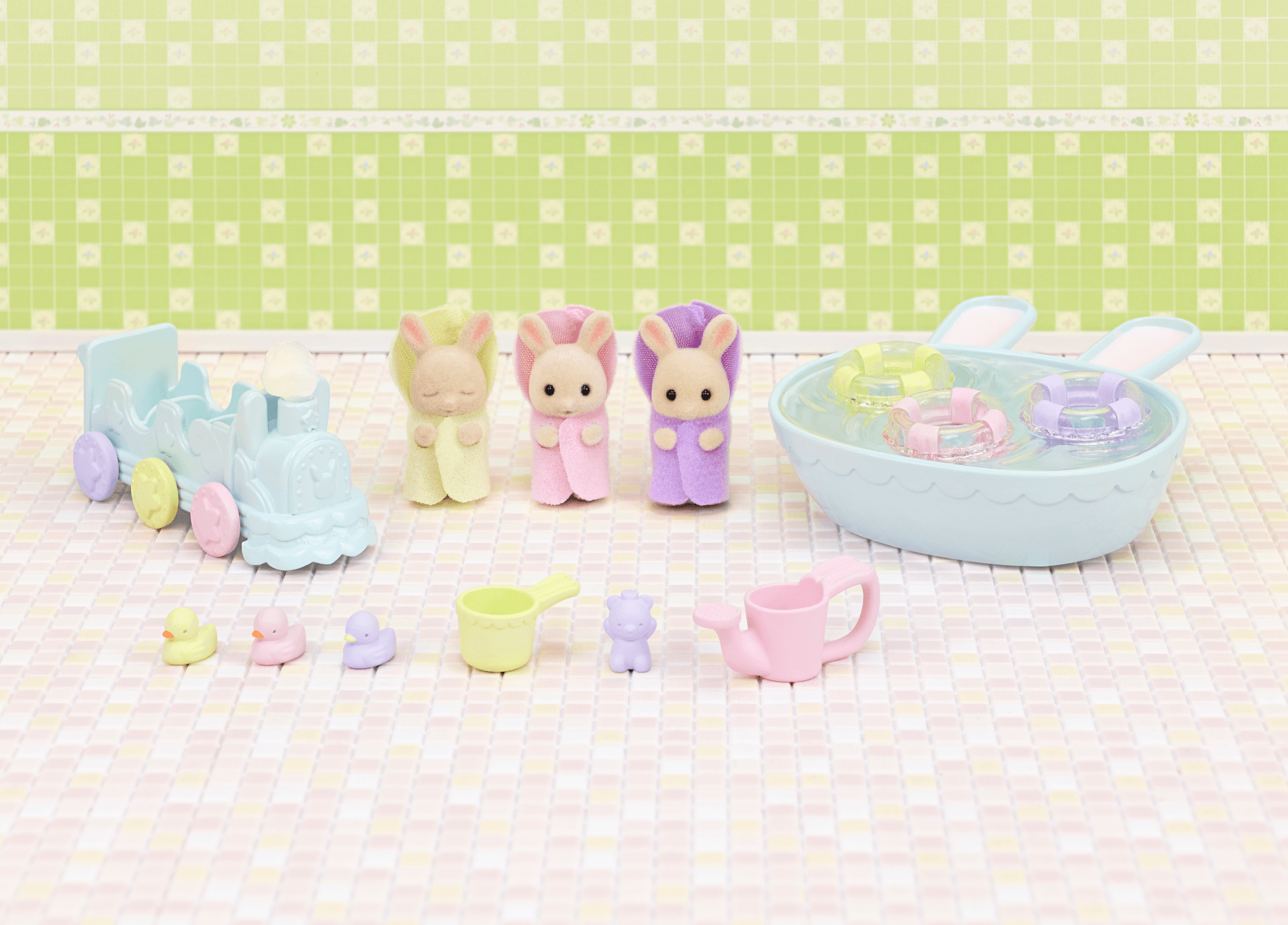 Sylvanian families - set pronti per giocare - set bagnetto dei trigemini - SYLVANIAN FAMILIES