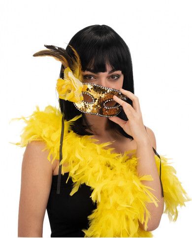 Maschera in plastica con paillettes in diverse varianti - 