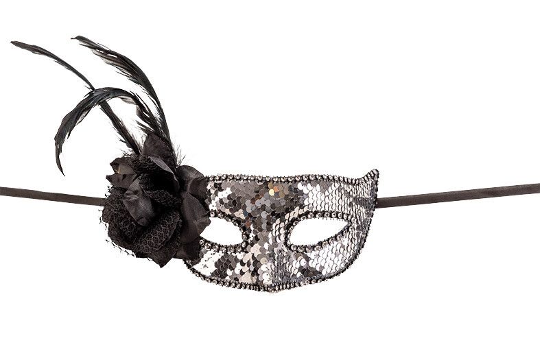 Maschera in plastica con paillettes in diverse varianti - 