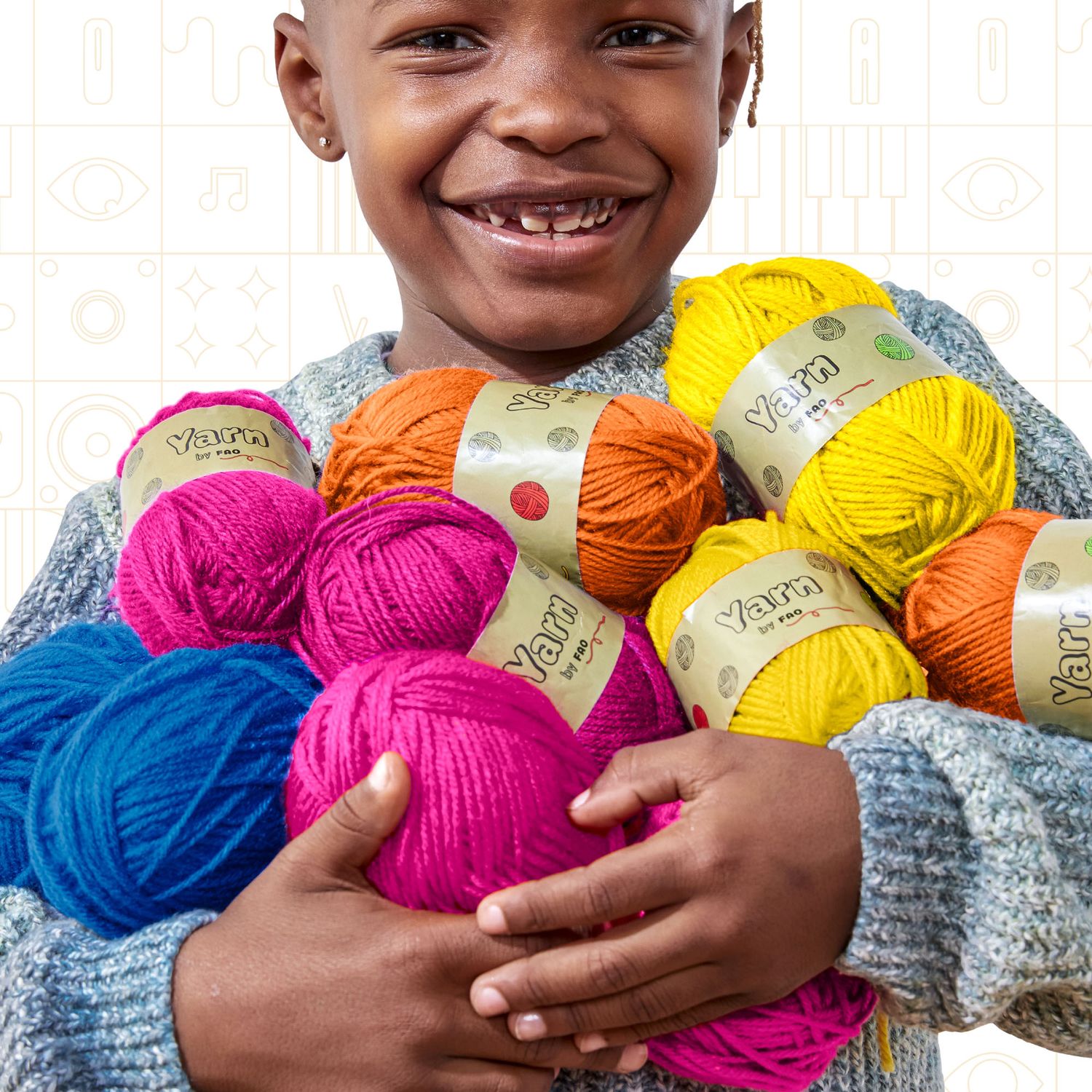 Set per cucire a maglia custome threads power knitting station - FAO Schwarz