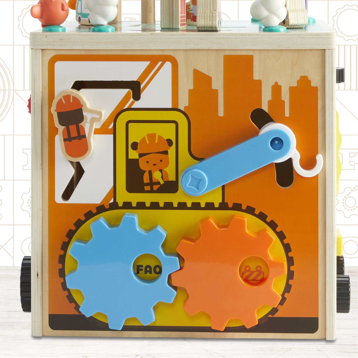 Cubo attività in legno busy city - FAO Schwarz